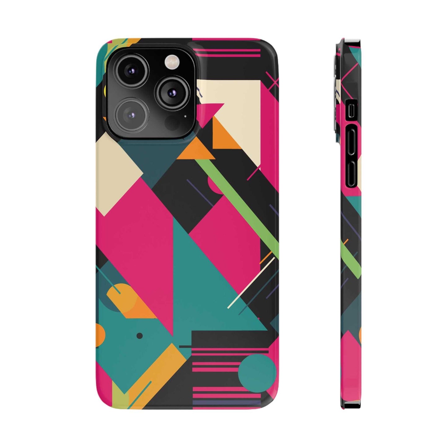 80s / 90s RETRO GEOMETRIC PATTERN | Slim iPhone Case - Trovvve