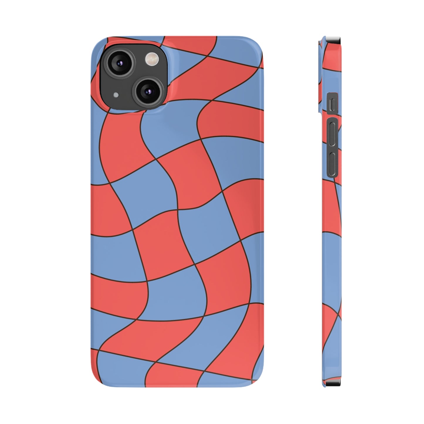 RETRO WAVY CHECKERBOARD | Slim iPhone Case - Trovvve