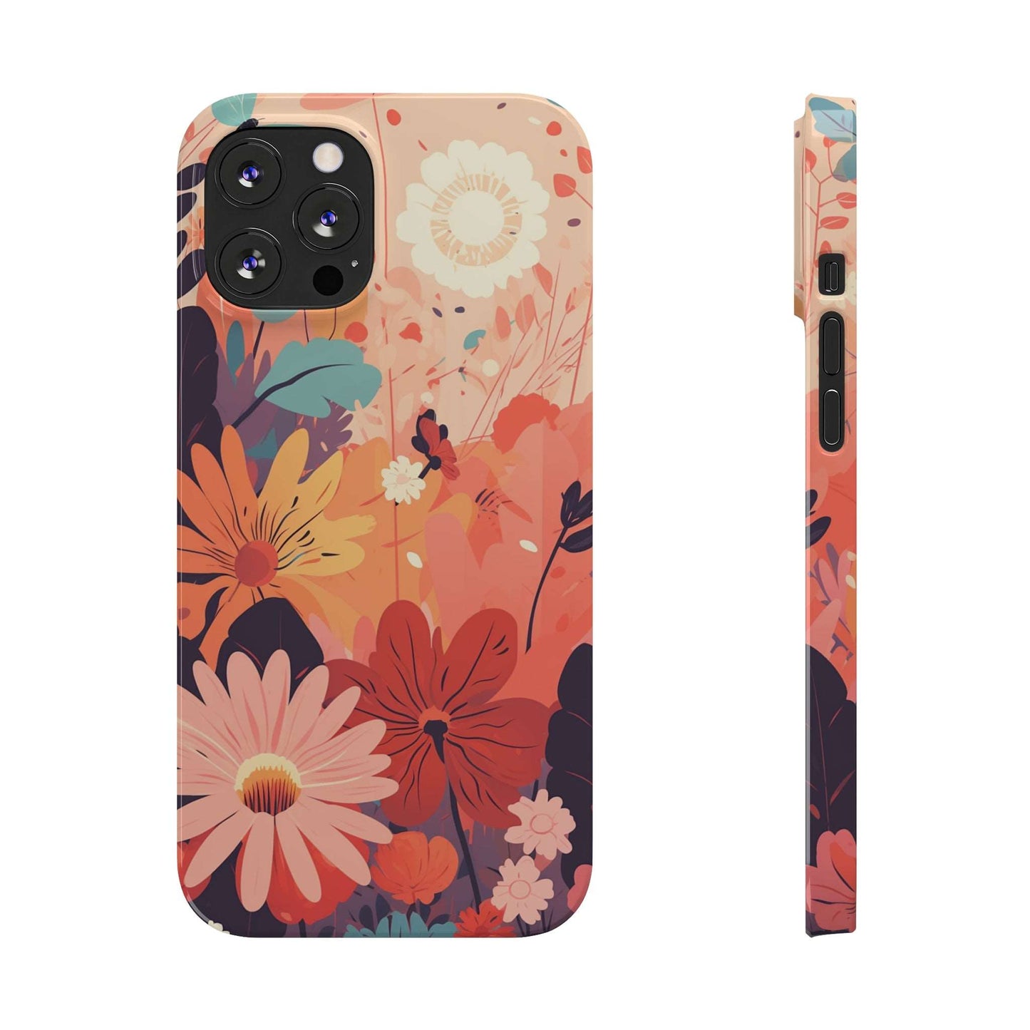 Bright Sunset Flowers | Slim iPhone Case - Trovvve