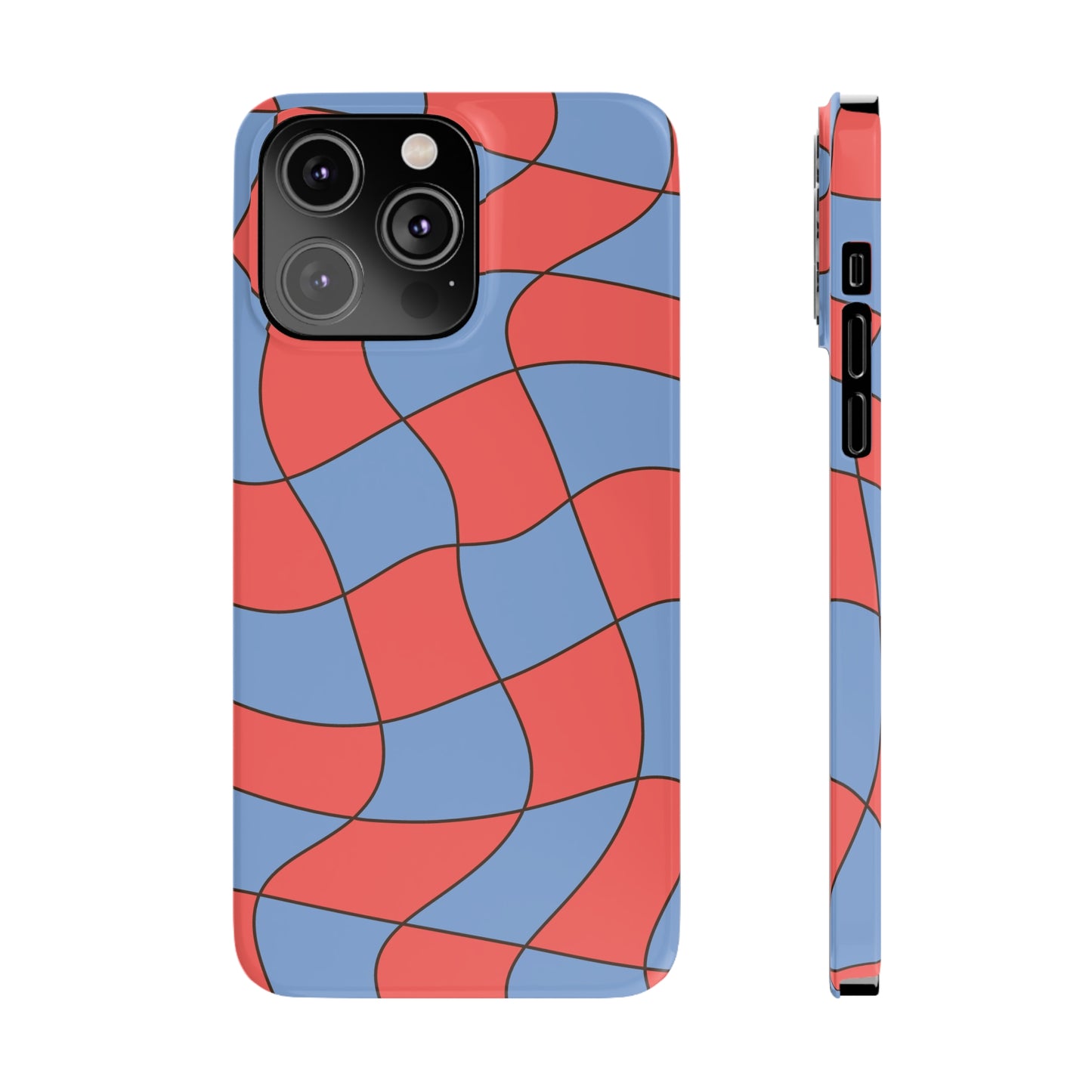 RETRO WAVY CHECKERBOARD | Slim iPhone Case - Trovvve