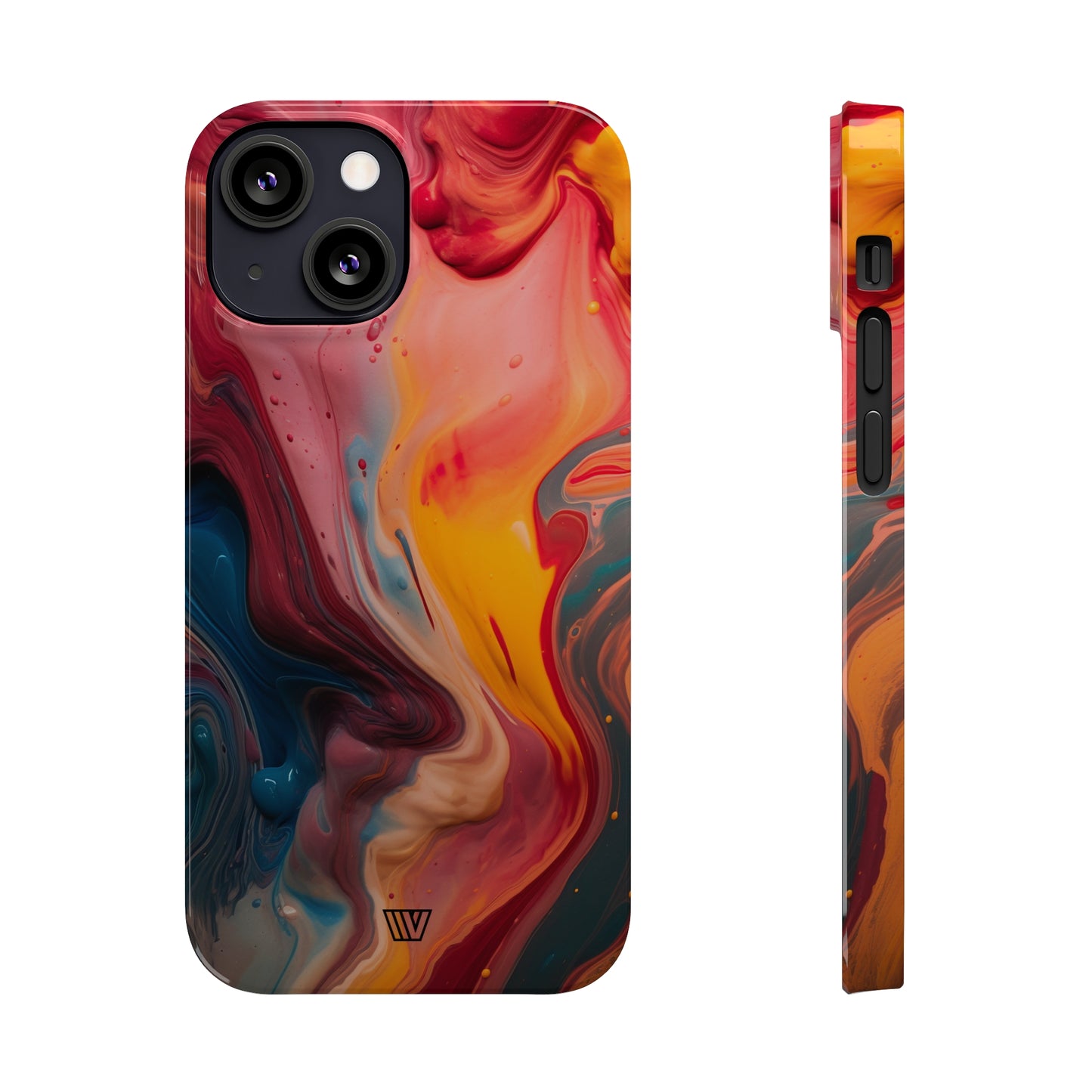 RED ORANGE BLUE SWIRL | Slim iPhone Case - Trovvve