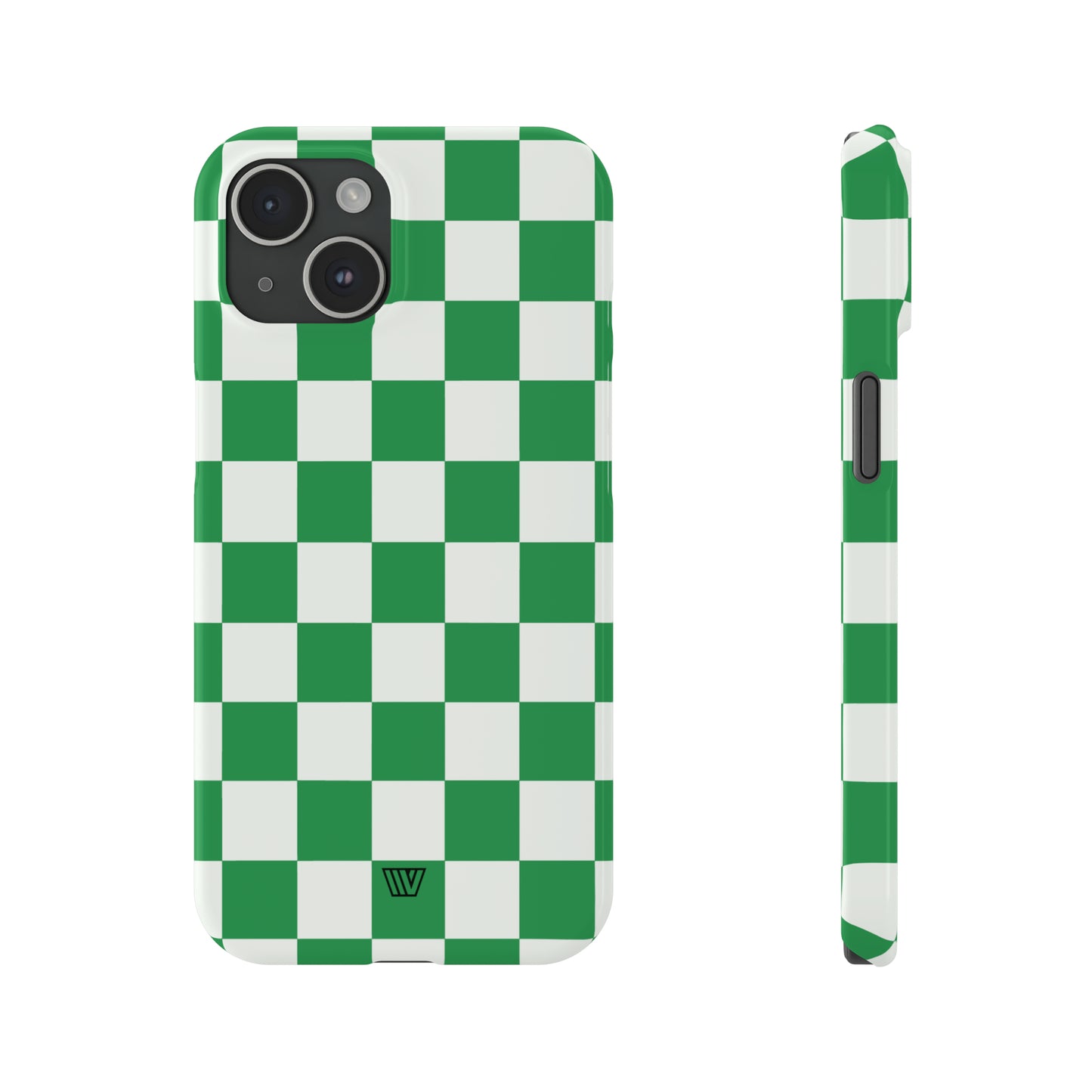 GREEN WHITE CHECKERBOARD | Slim iPhone Case - Trovvve
