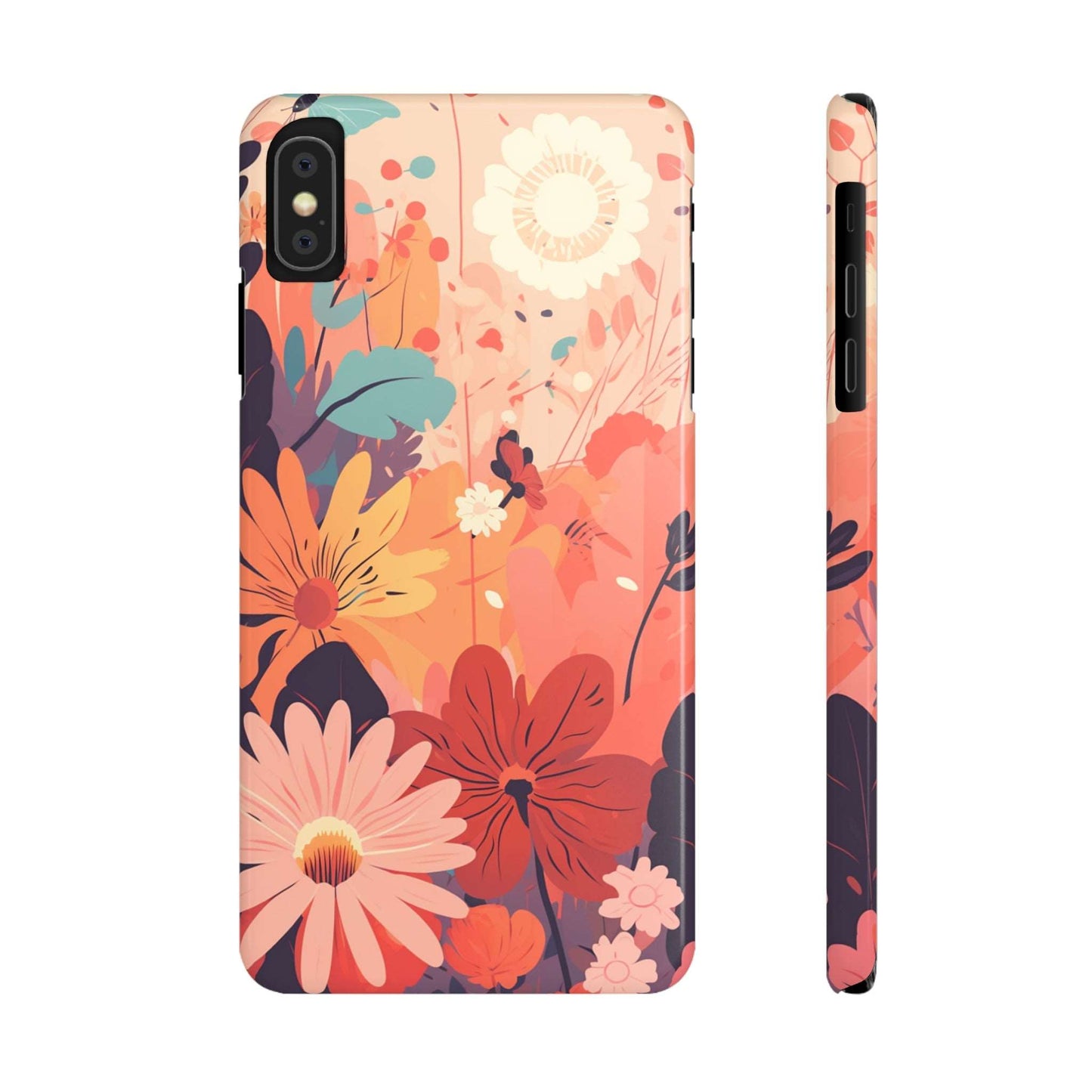 Bright Sunset Flowers | Slim iPhone Case - Trovvve