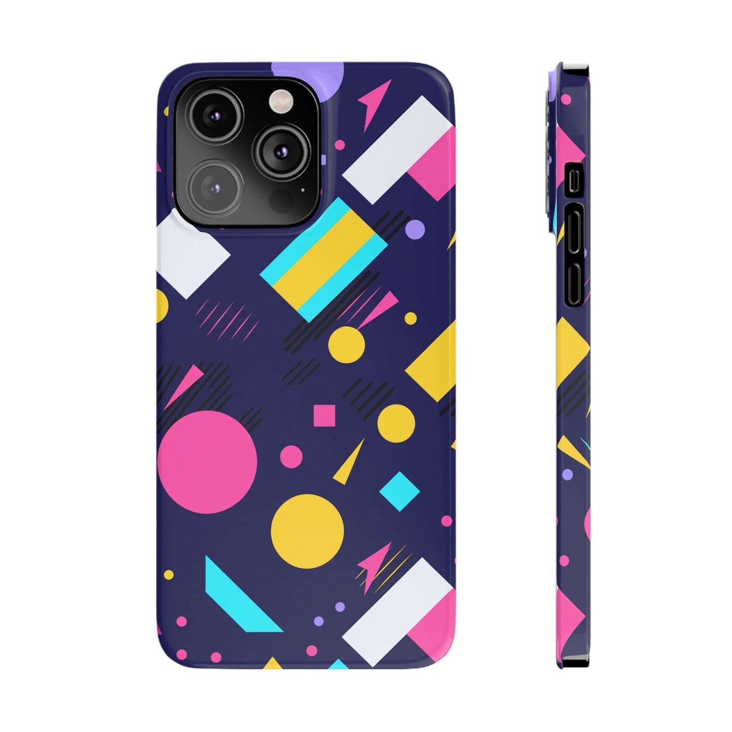 80s / 90s RETRO PATTERN DARK | Slim iPhone Case - Trovvve