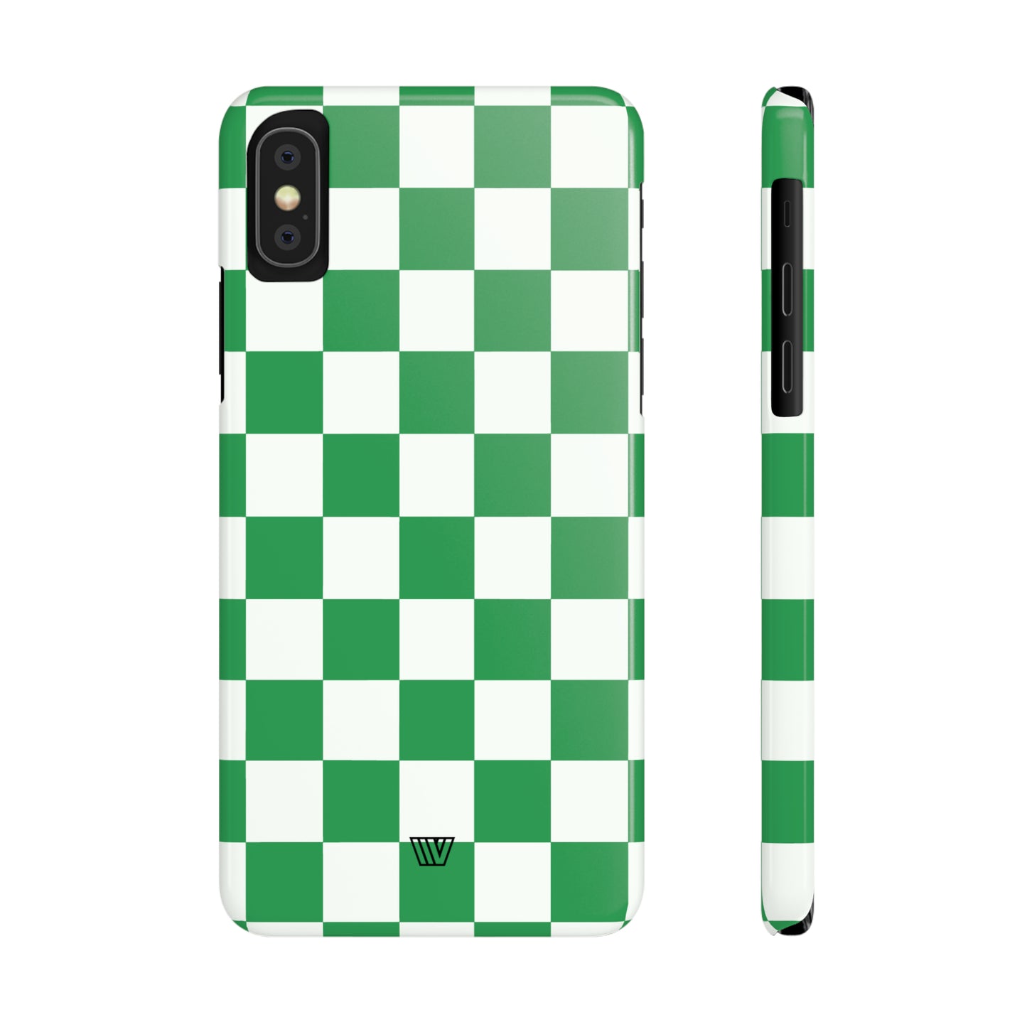 GREEN WHITE CHECKERBOARD | Slim iPhone Case - Trovvve