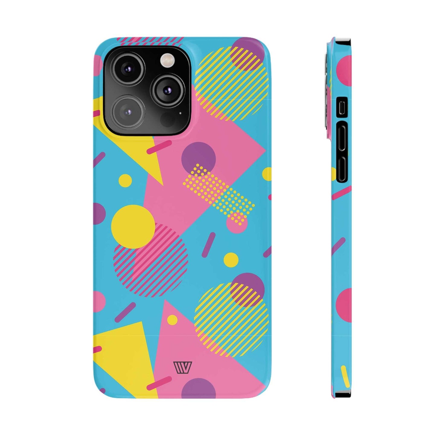 80s / 90s RETO PATTERN LIGHT BLUE | Slim iPhone Case - Trovvve