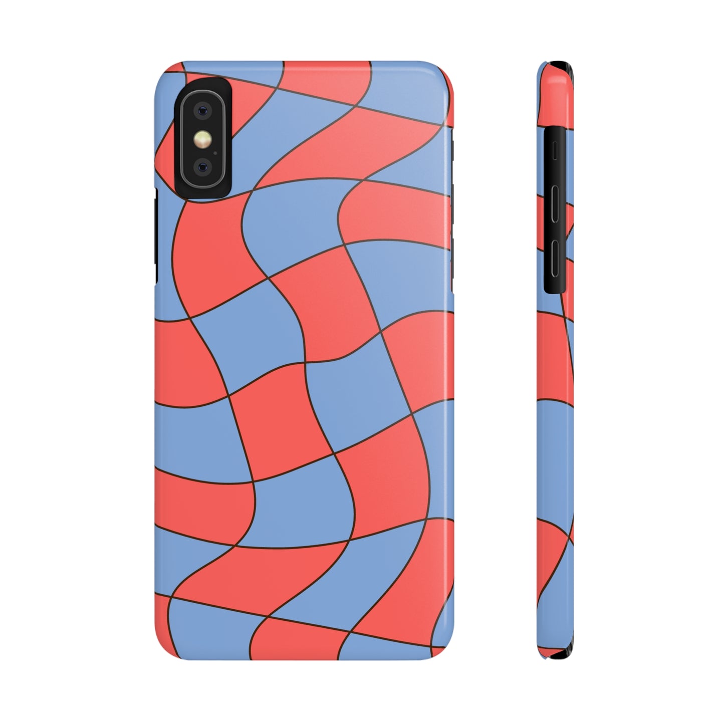 RETRO WAVY CHECKERBOARD | Slim iPhone Case - Trovvve