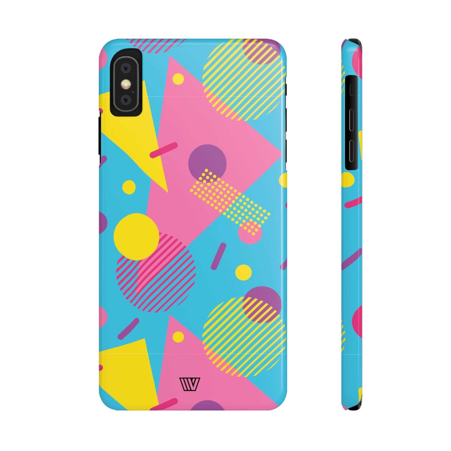 80s / 90s RETO PATTERN LIGHT BLUE | Slim iPhone Case - Trovvve