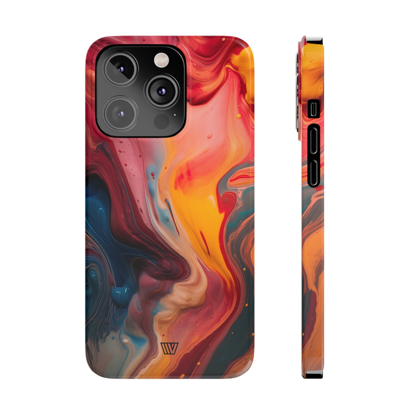 RED ORANGE BLUE SWIRL | Slim iPhone Case - Trovvve