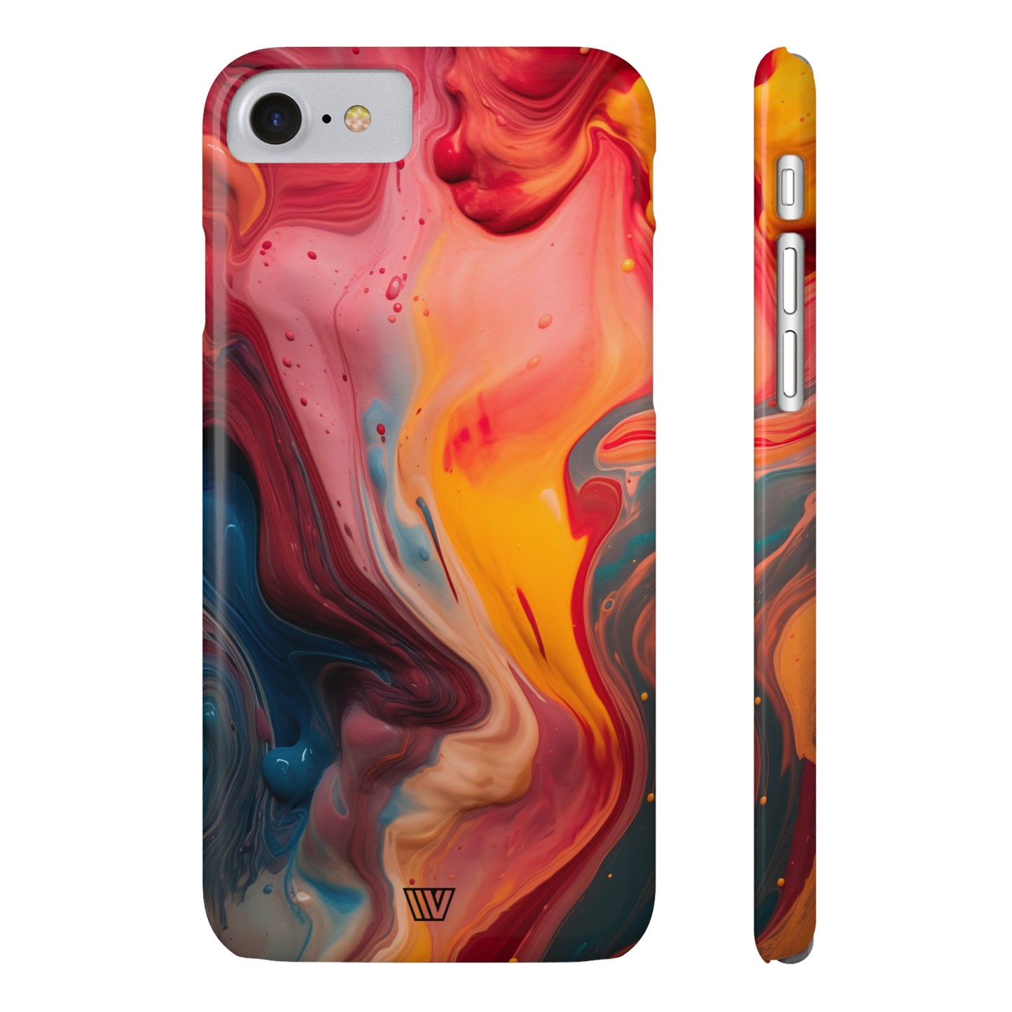 RED ORANGE BLUE SWIRL | Slim iPhone Case - Trovvve