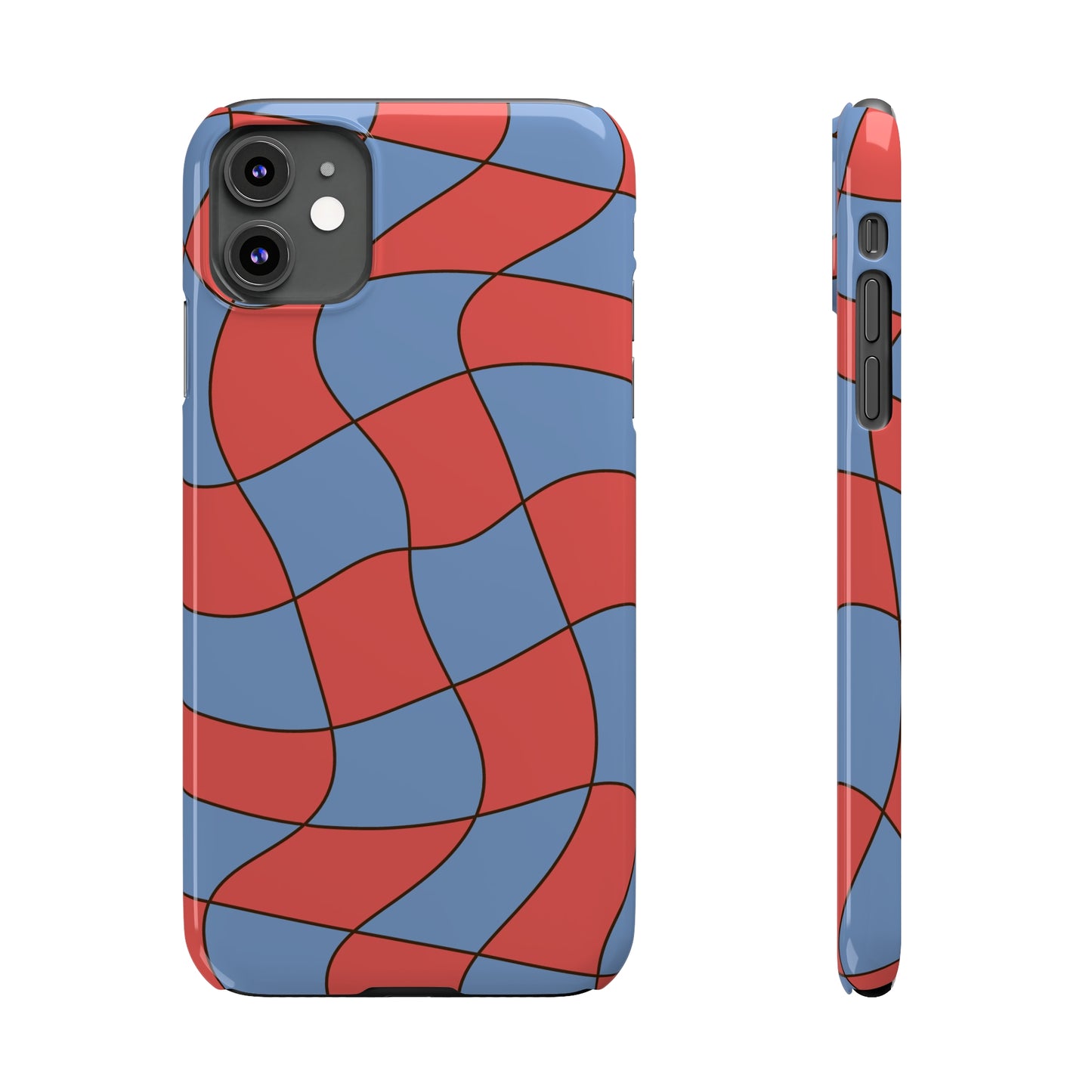 RETRO WAVY CHECKERBOARD | Slim iPhone Case - Trovvve
