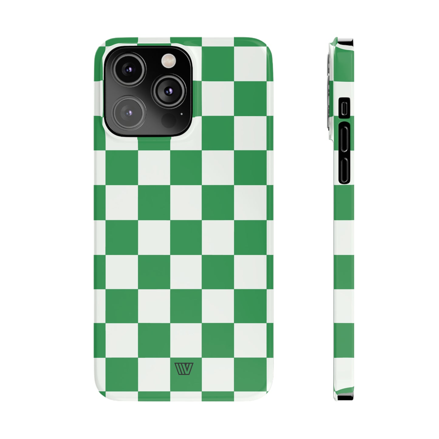 GREEN WHITE CHECKERBOARD | Slim iPhone Case - Trovvve