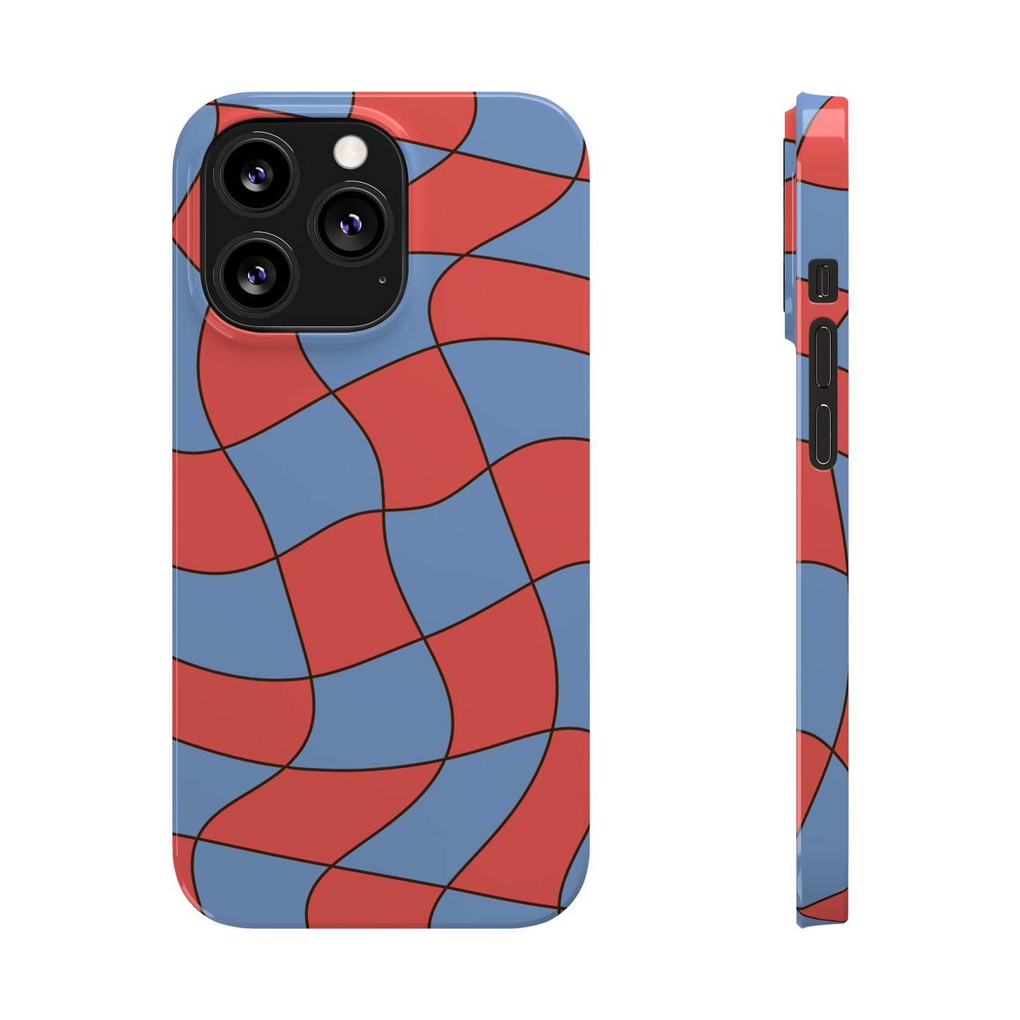 RETRO WAVY CHECKERBOARD | Slim iPhone Case - Trovvve