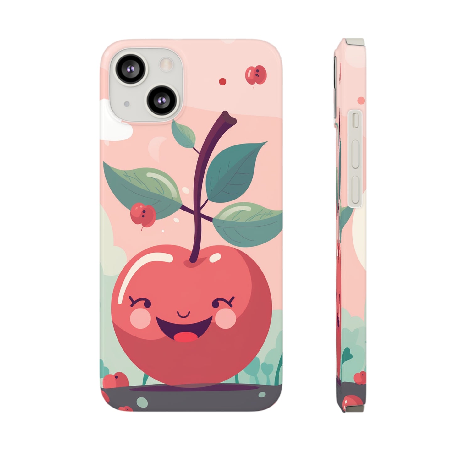 CHERRY FRUIT FACE | Slim iPhone Case - Trovvve