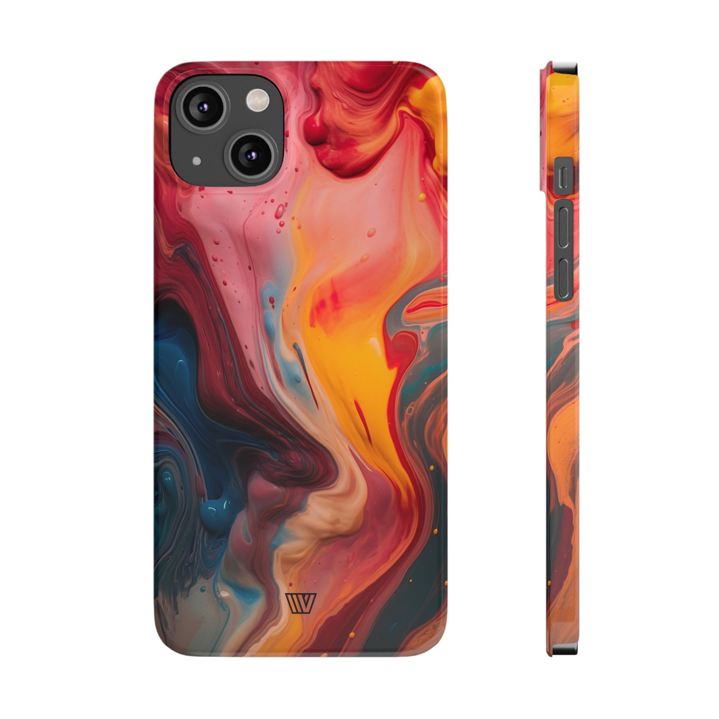 RED ORANGE BLUE SWIRL | Slim iPhone Case - Trovvve