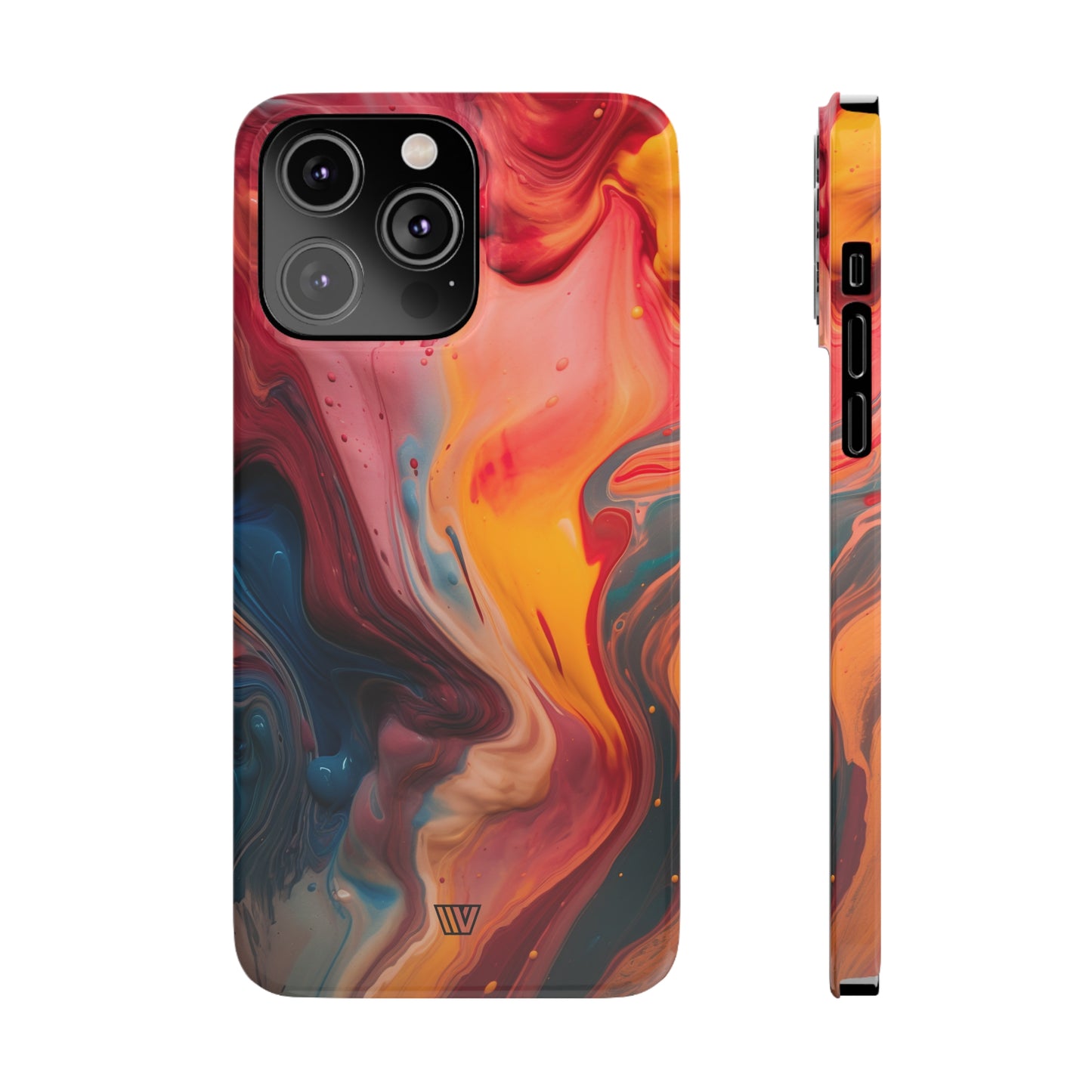 RED ORANGE BLUE SWIRL | Slim iPhone Case - Trovvve