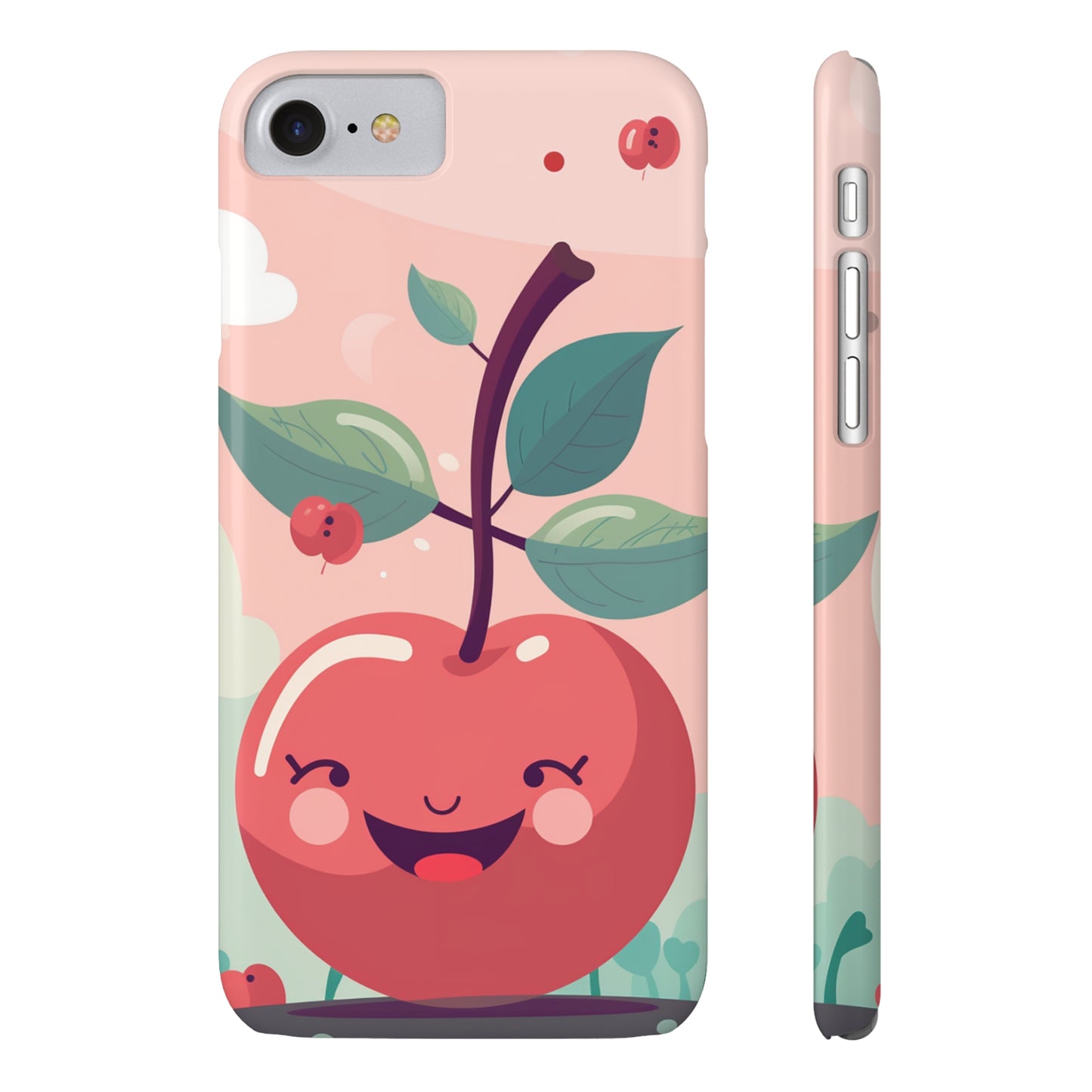 CHERRY FRUIT FACE | Slim iPhone Case - Trovvve