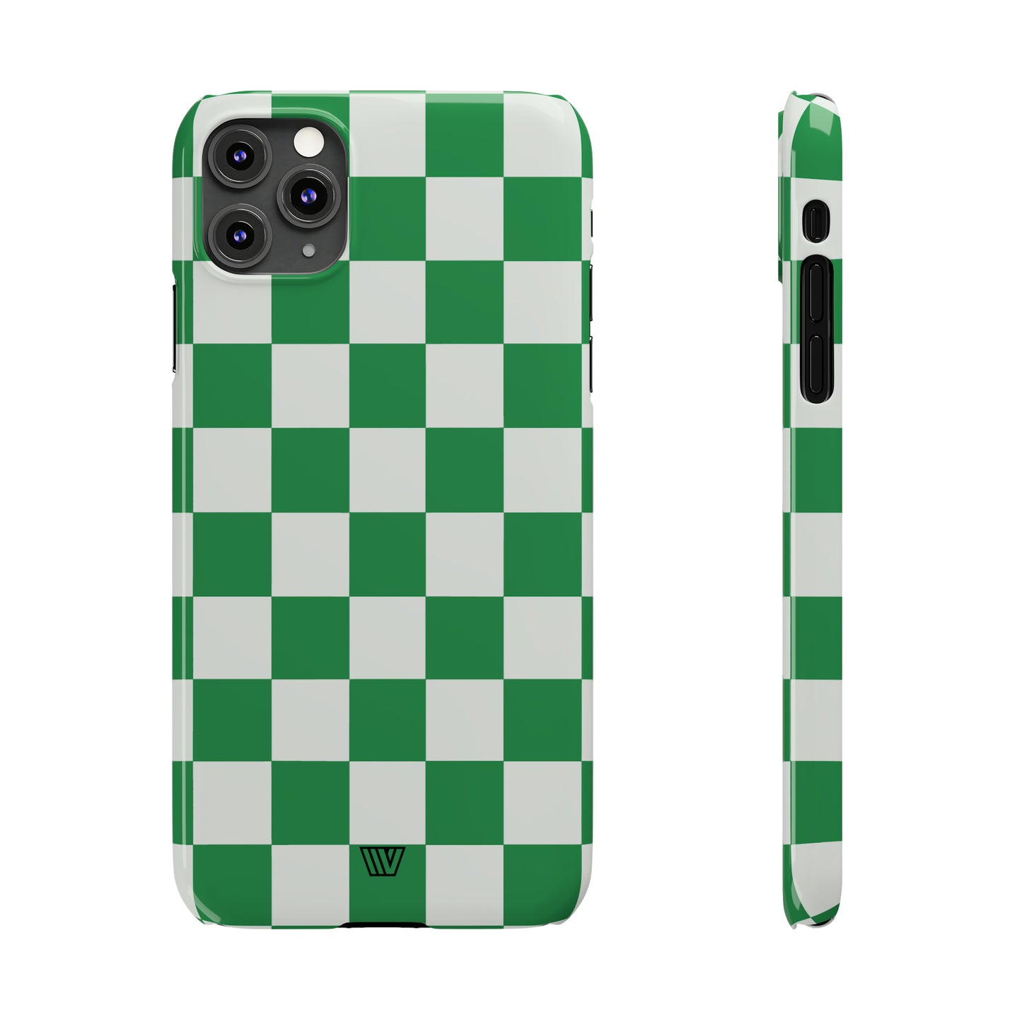 GREEN WHITE CHECKERBOARD | Slim iPhone Case - Trovvve