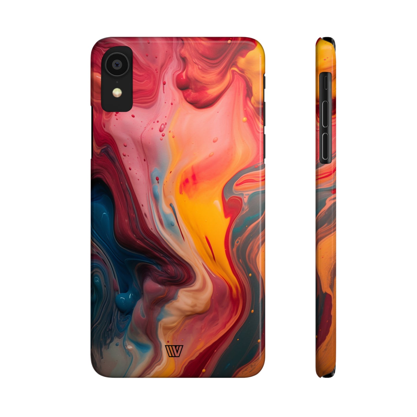 RED ORANGE BLUE SWIRL | Slim iPhone Case - Trovvve