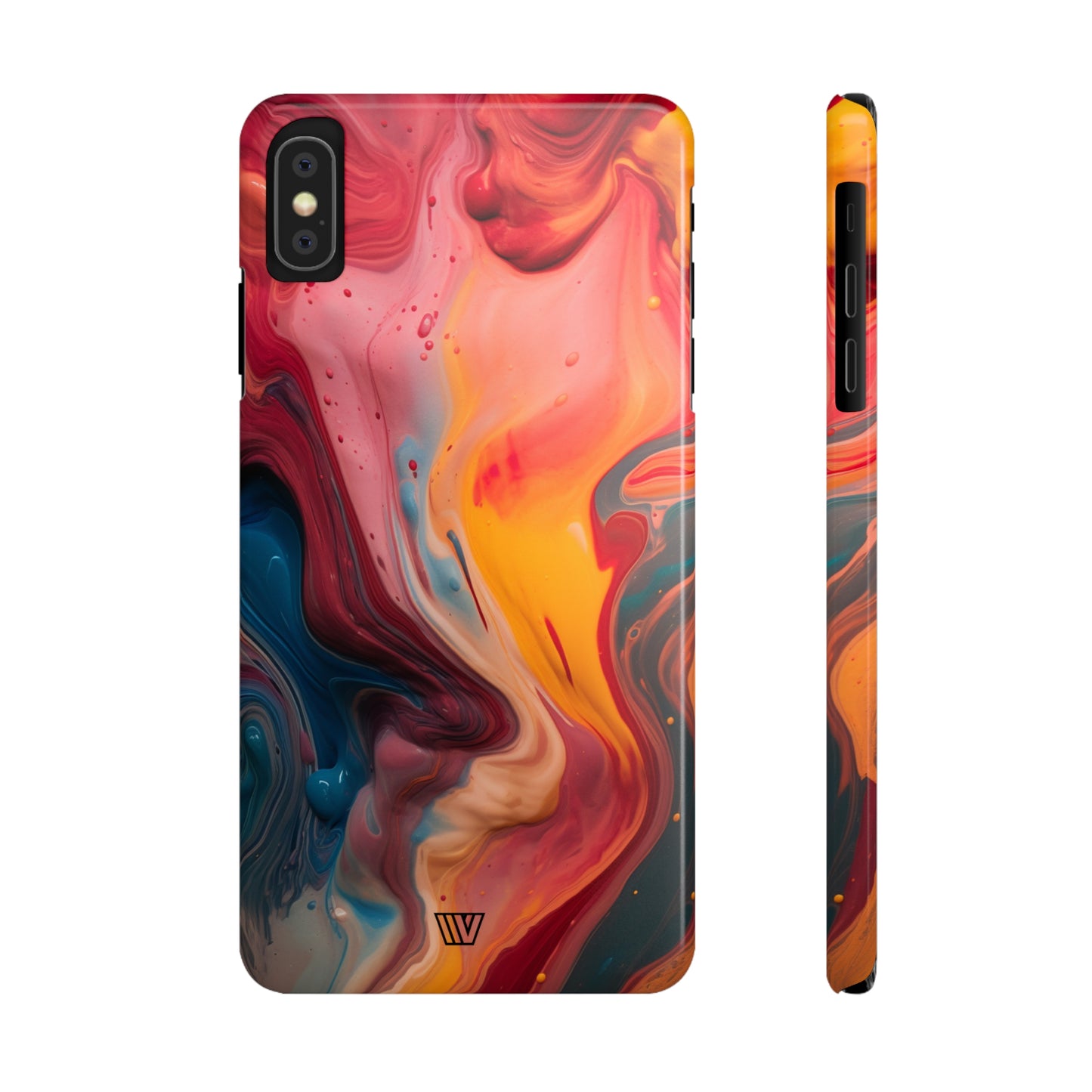 RED ORANGE BLUE SWIRL | Slim iPhone Case - Trovvve