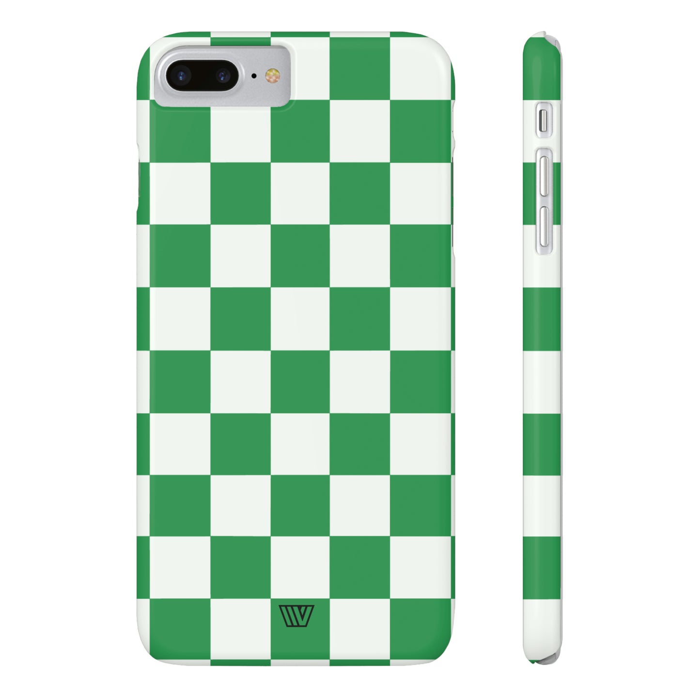 GREEN WHITE CHECKERBOARD | Slim iPhone Case - Trovvve