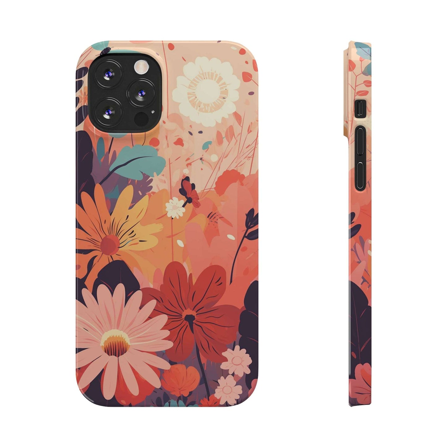 Bright Sunset Flowers | Slim iPhone Case - Trovvve
