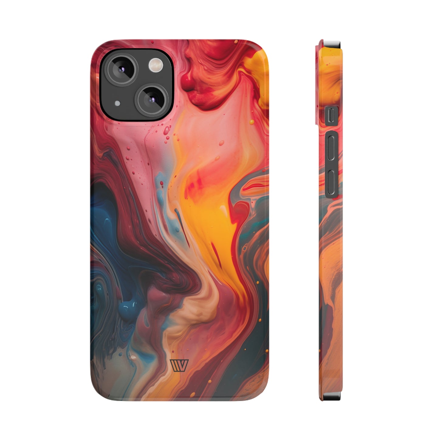 RED ORANGE BLUE SWIRL | Slim iPhone Case - Trovvve