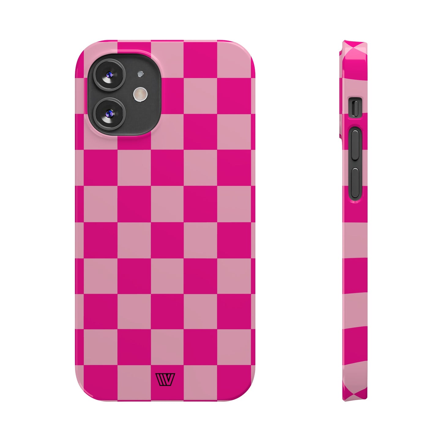 HOT PINK CHECKERBOARD | Slim iPhone Case