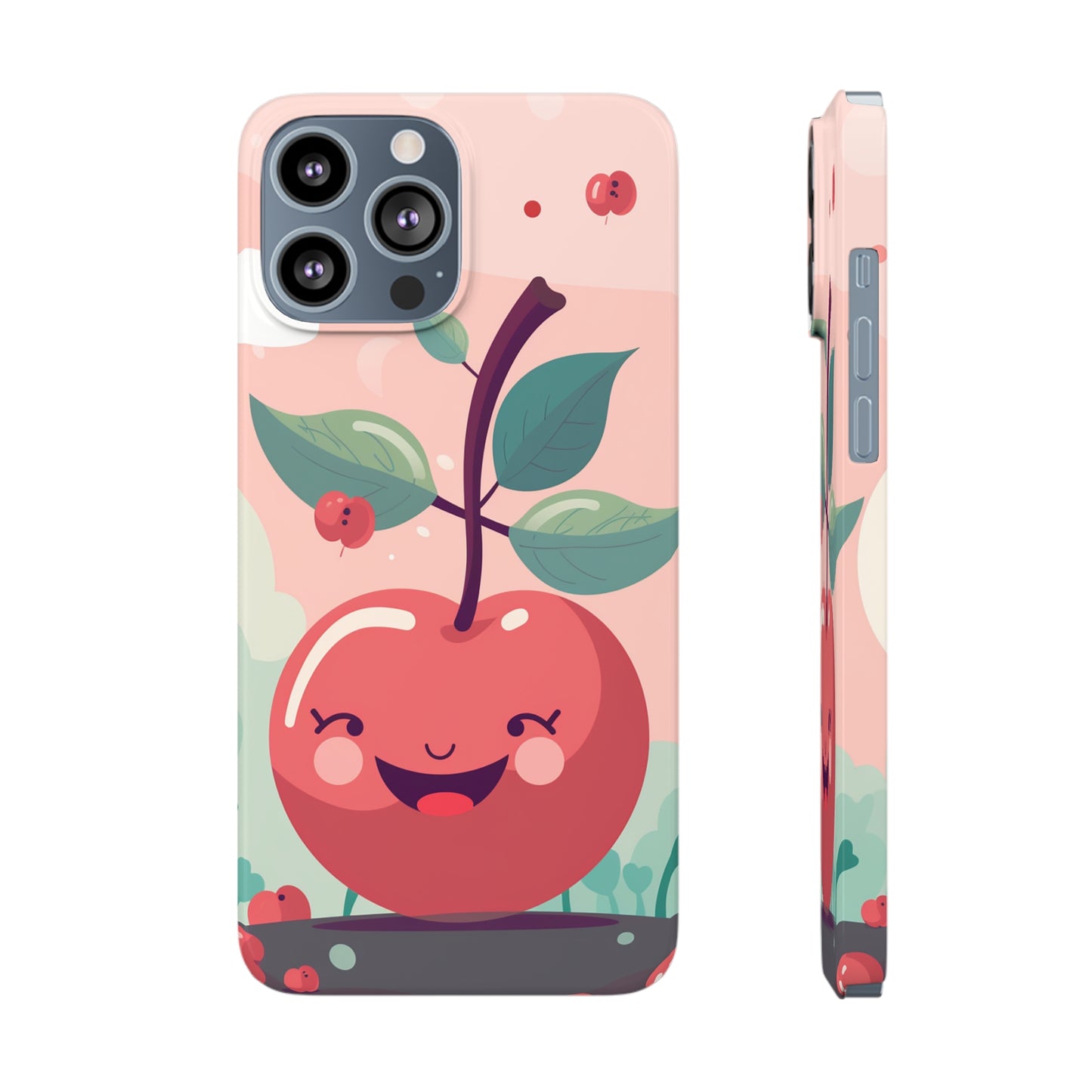 CHERRY FRUIT FACE | Slim iPhone Case - Trovvve