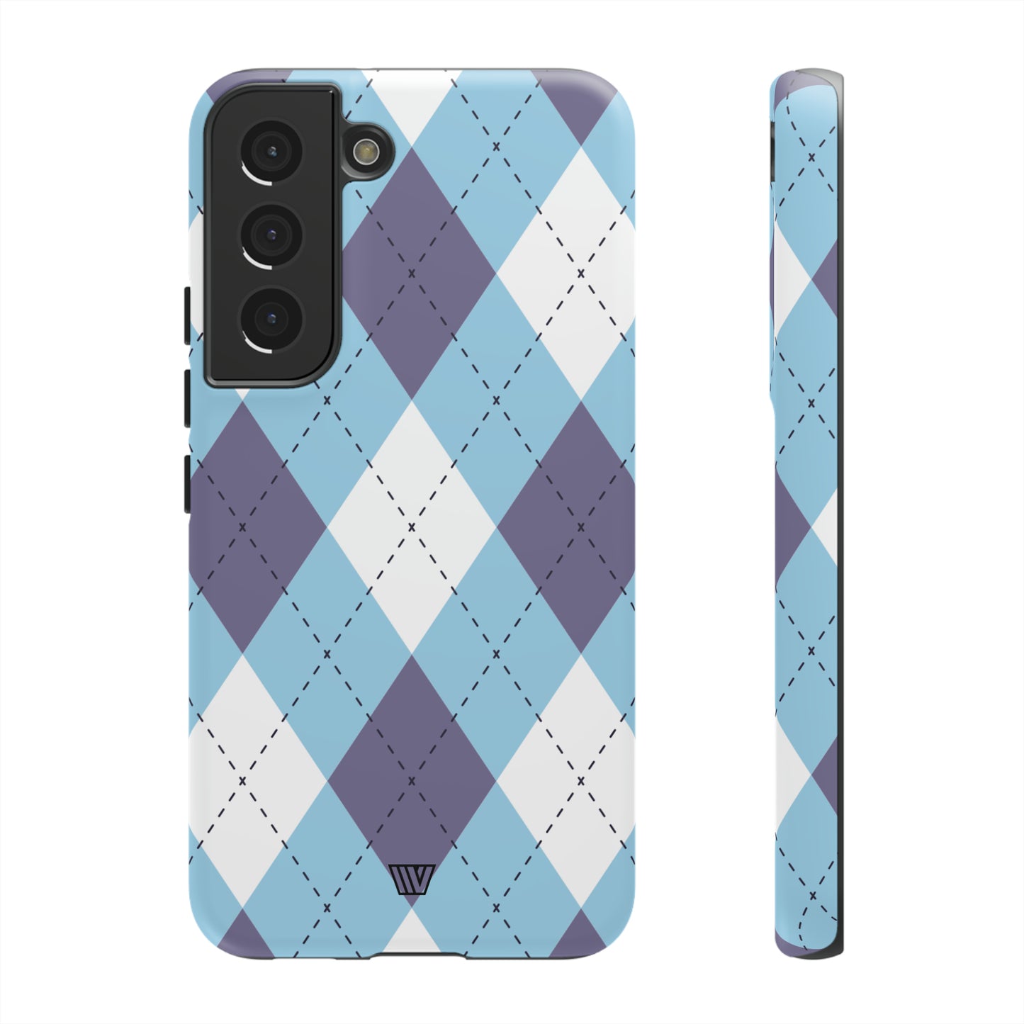 BLUE WHITE PURPLE ARGYLE | Tough Phone Case