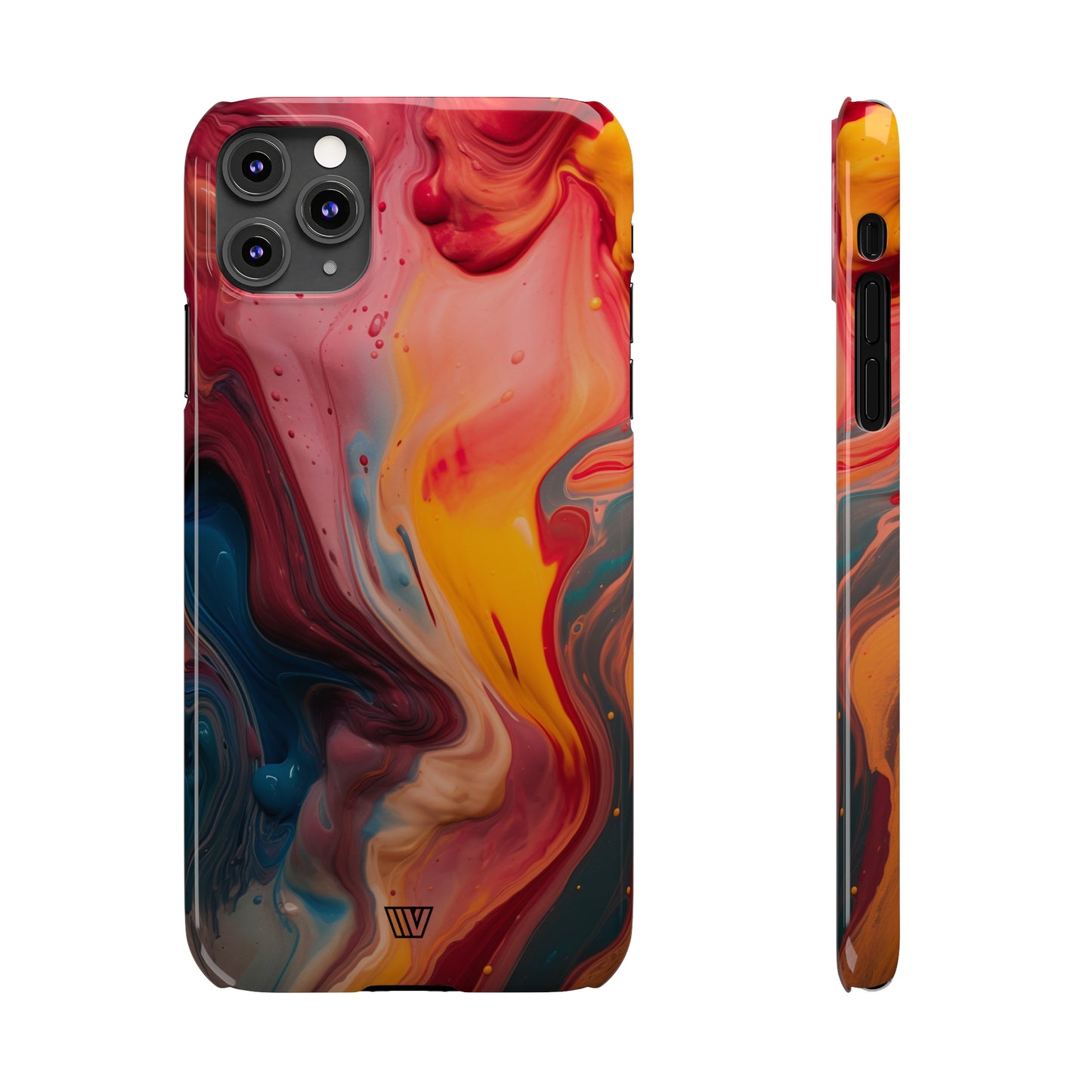 RED ORANGE BLUE SWIRL | Slim iPhone Case - Trovvve