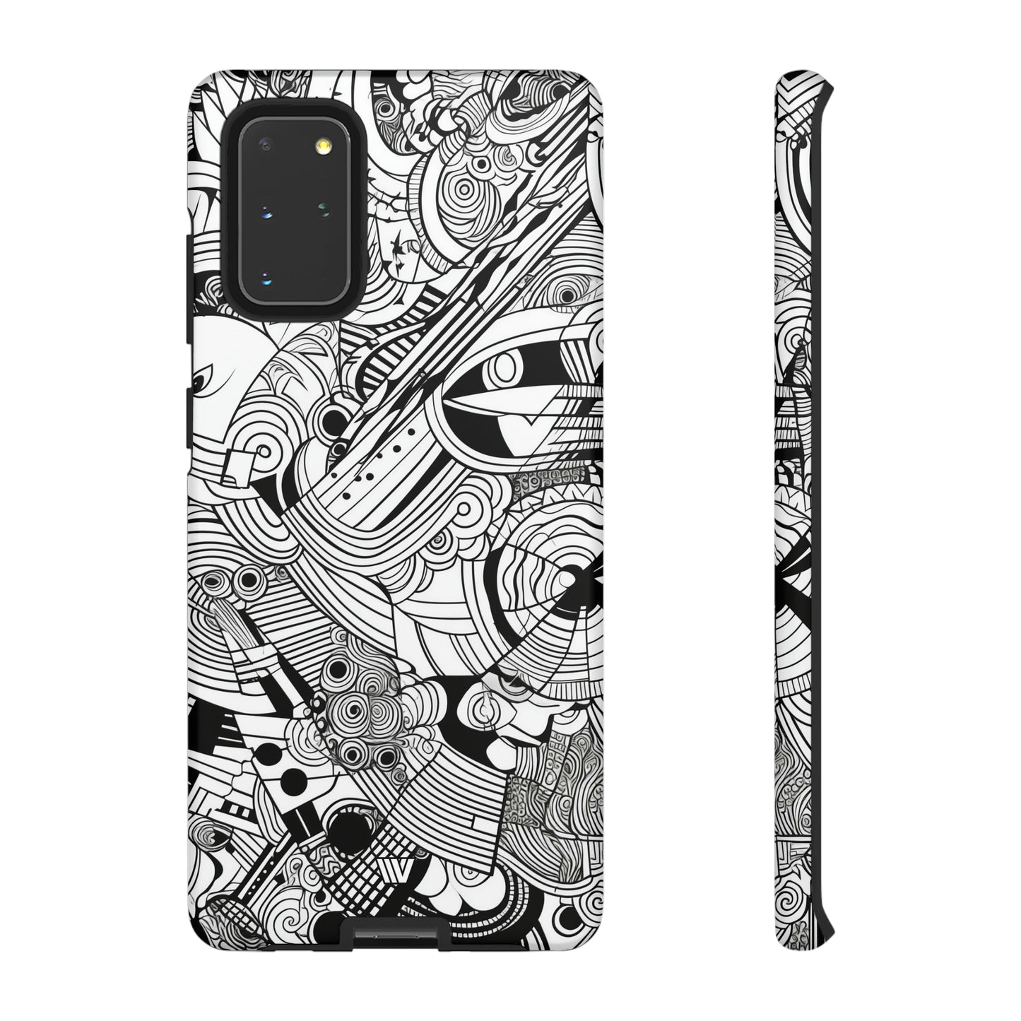 B&W ABSTRACT DOODLE | Tough Phone Case - Trovvve
