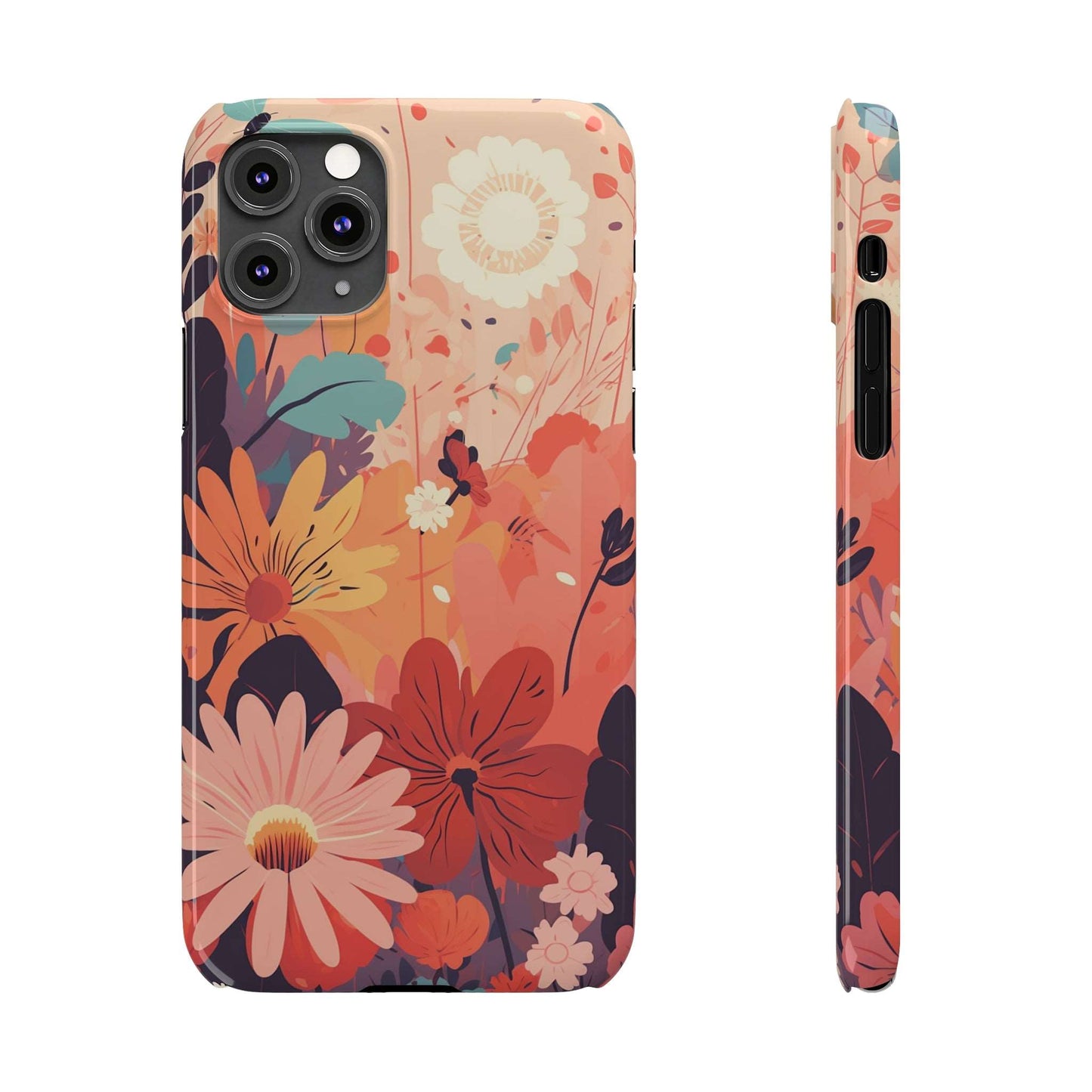 Bright Sunset Flowers | Slim iPhone Case - Trovvve