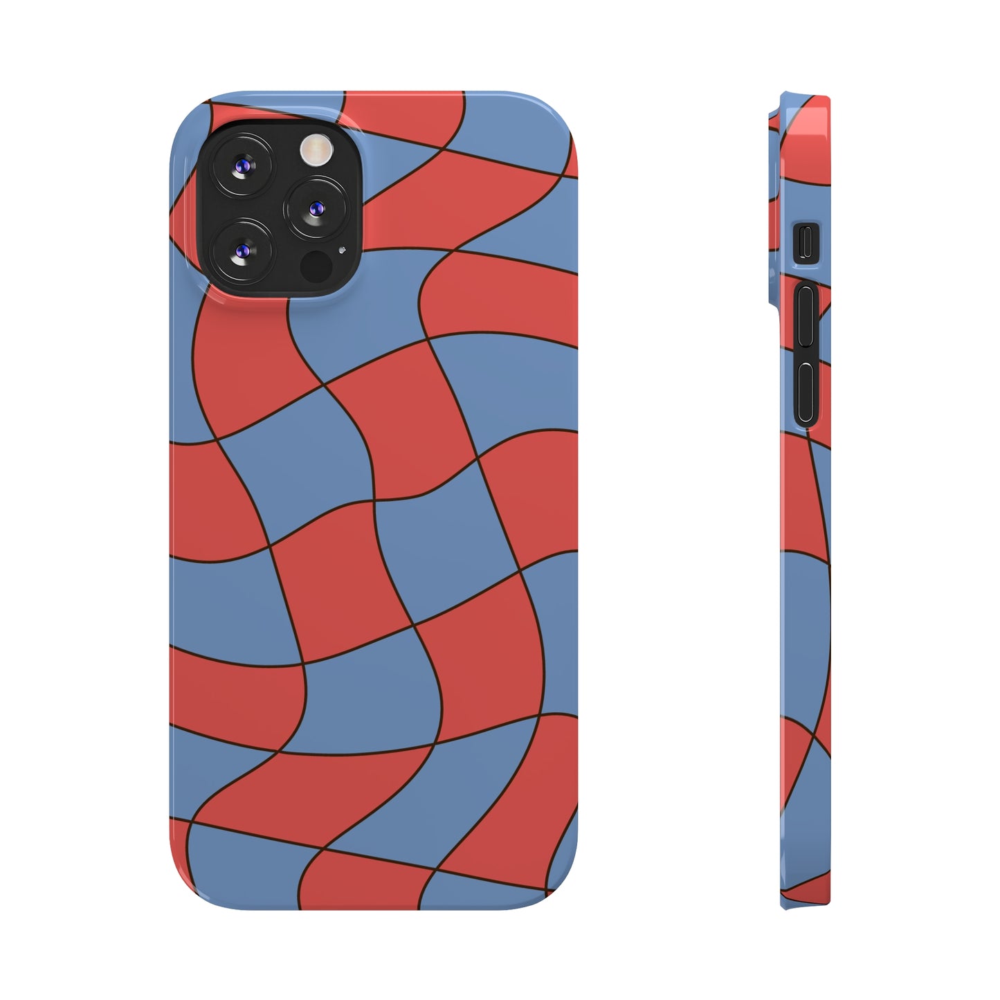 RETRO WAVY CHECKERBOARD | Slim iPhone Case - Trovvve