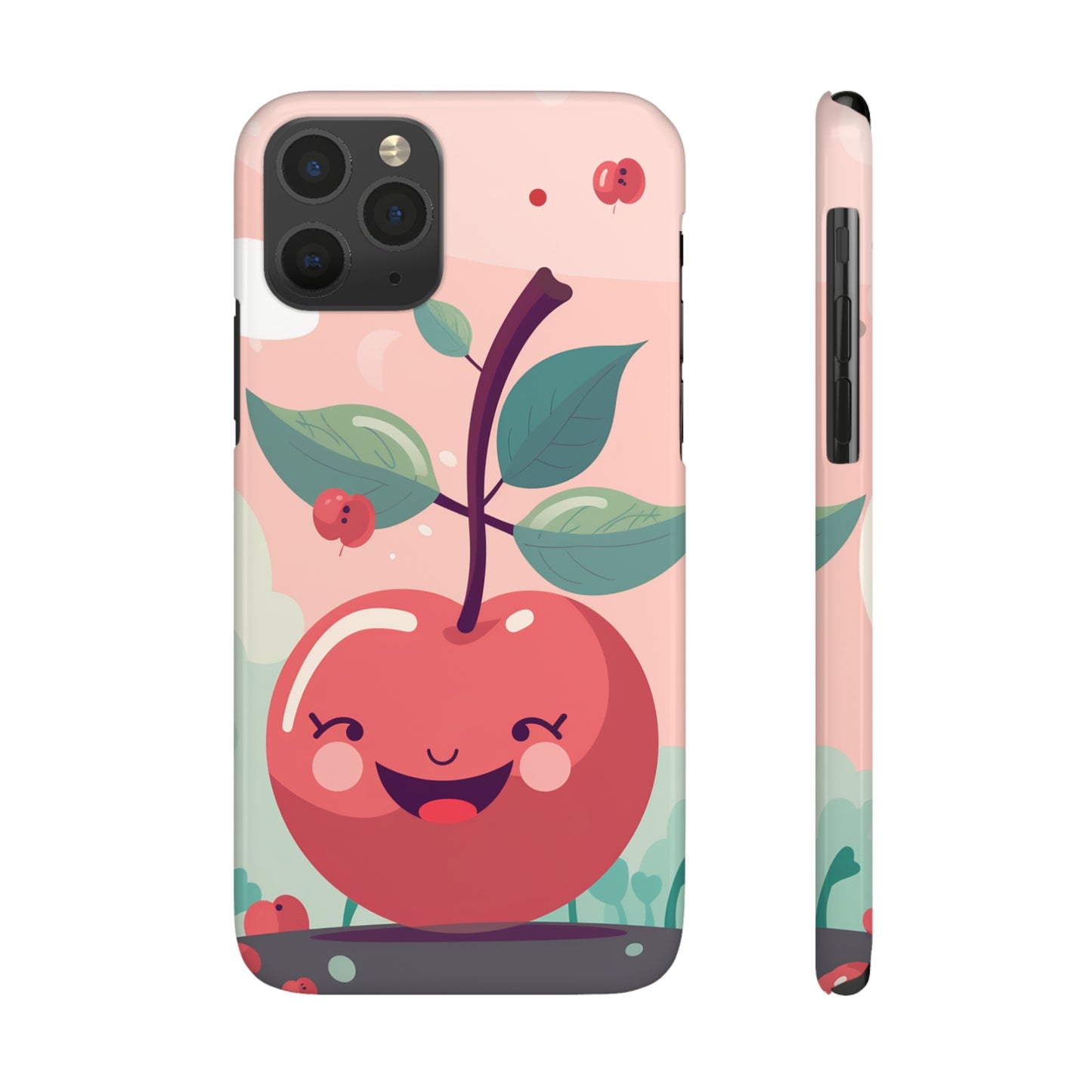 CHERRY FRUIT FACE | Slim iPhone Case - Trovvve