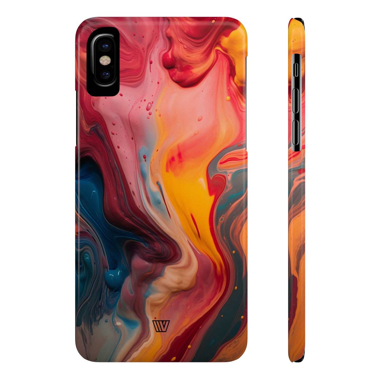 RED ORANGE BLUE SWIRL | Slim iPhone Case - Trovvve