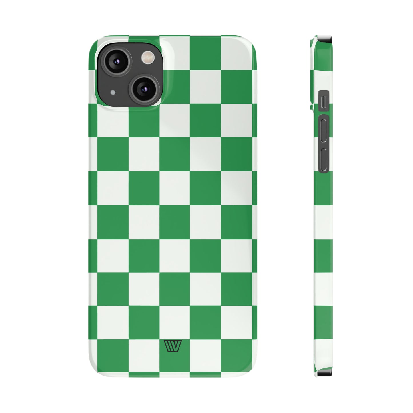 GREEN WHITE CHECKERBOARD | Slim iPhone Case - Trovvve
