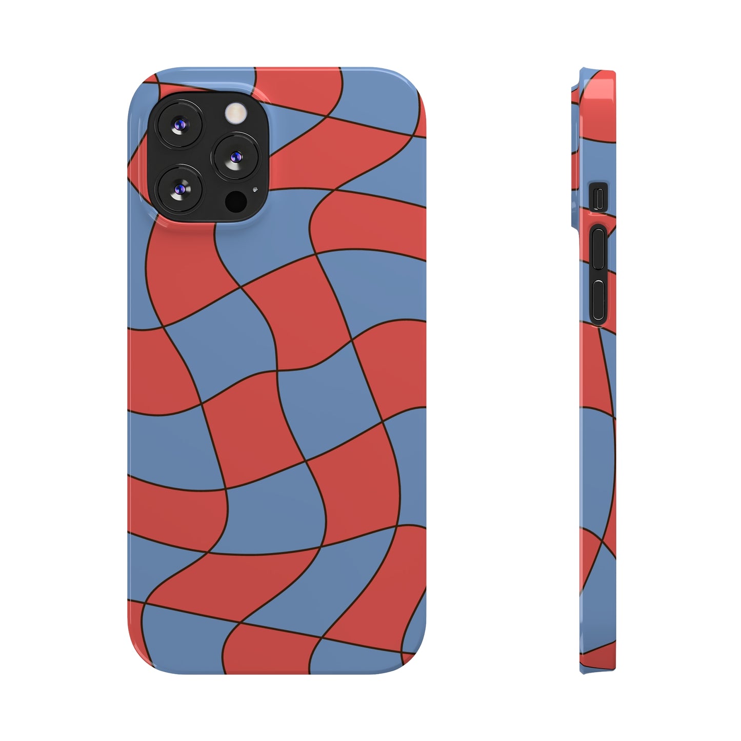 RETRO WAVY CHECKERBOARD | Slim iPhone Case - Trovvve