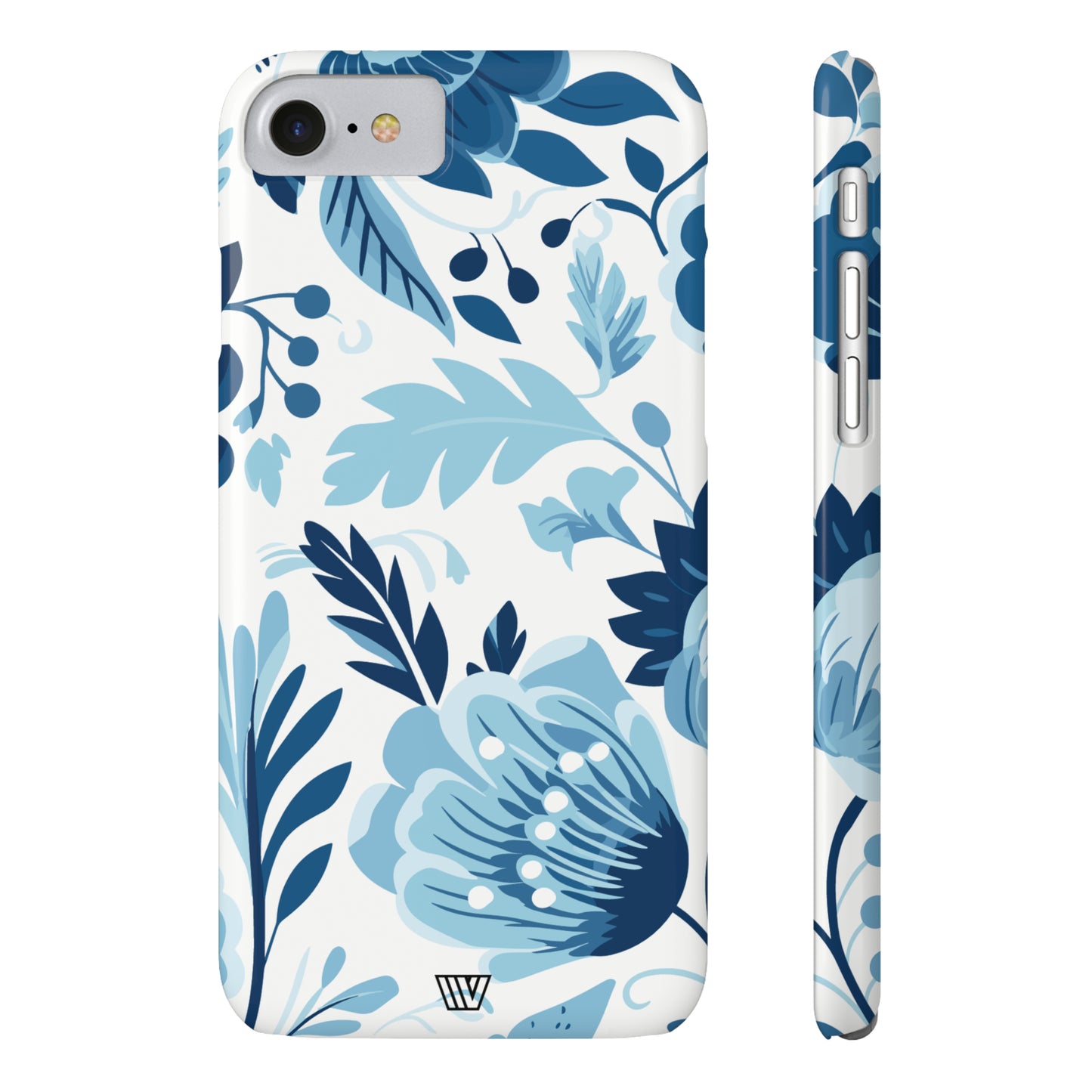 BLUE WHITE FLOWERS | Slim iPhone Case