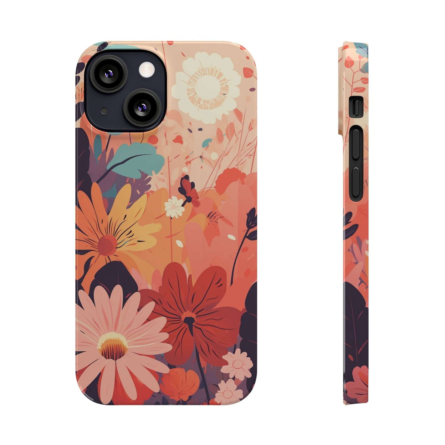 Bright Sunset Flowers | Slim iPhone Case - Trovvve