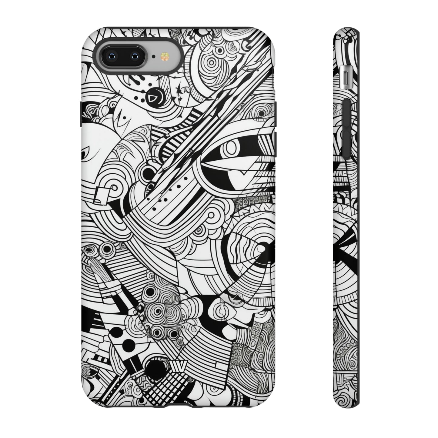 B&W ABSTRACT DOODLE | Tough Phone Case - Trovvve