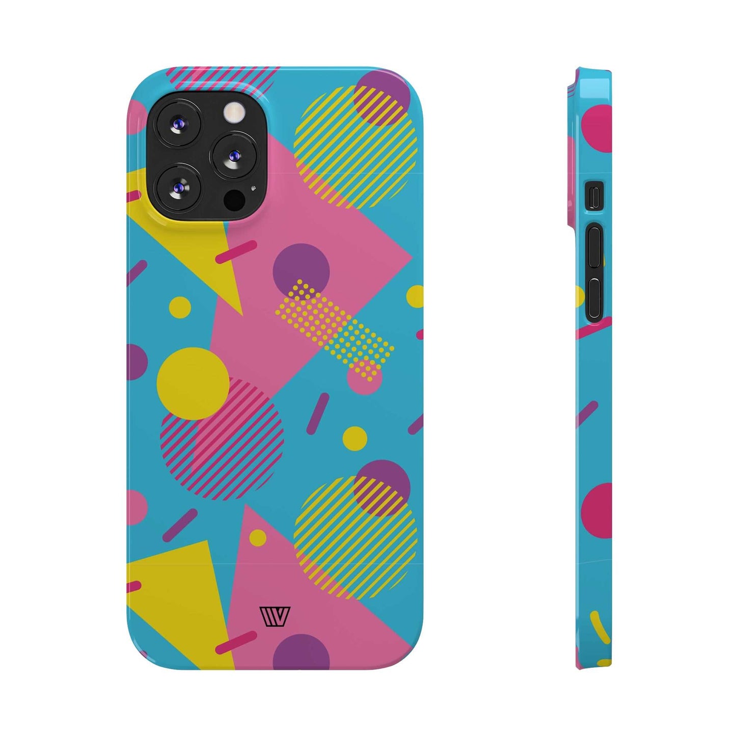 80s / 90s RETO PATTERN LIGHT BLUE | Slim iPhone Case - Trovvve