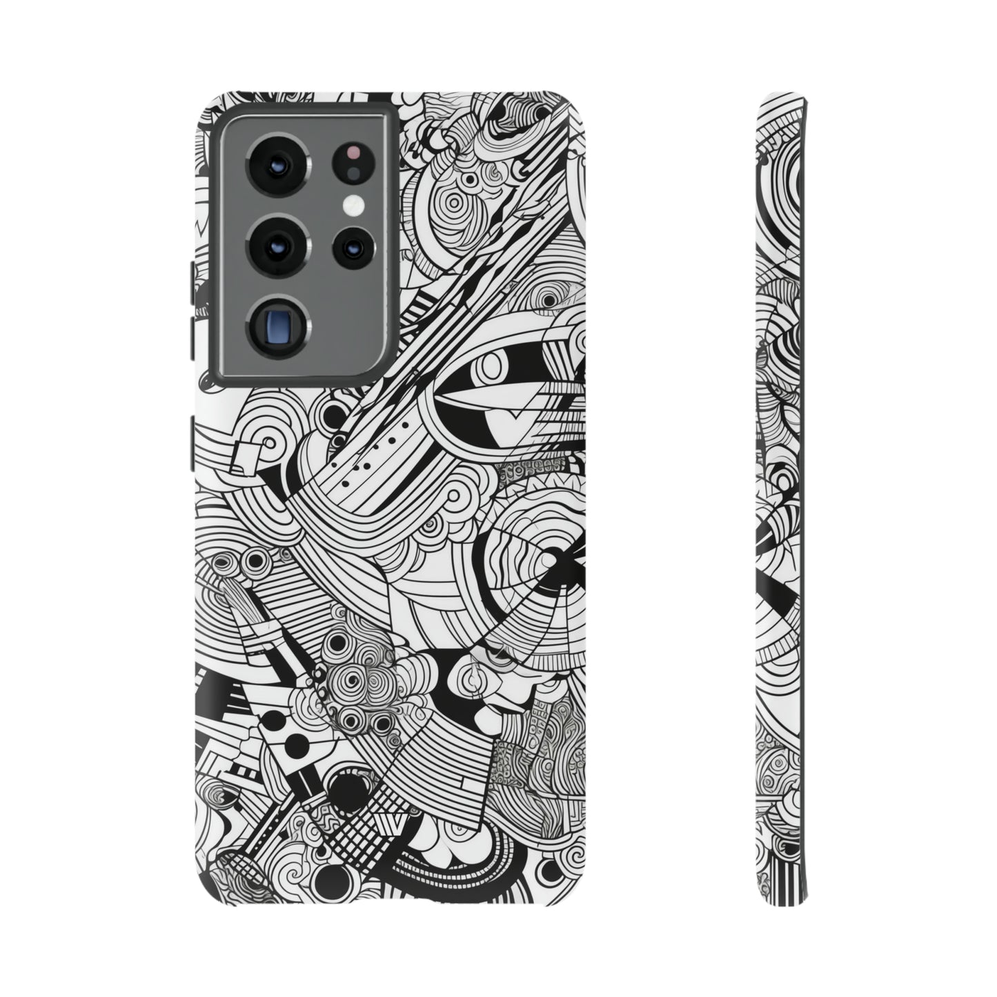 B&W ABSTRACT DOODLE | Tough Phone Case - Trovvve