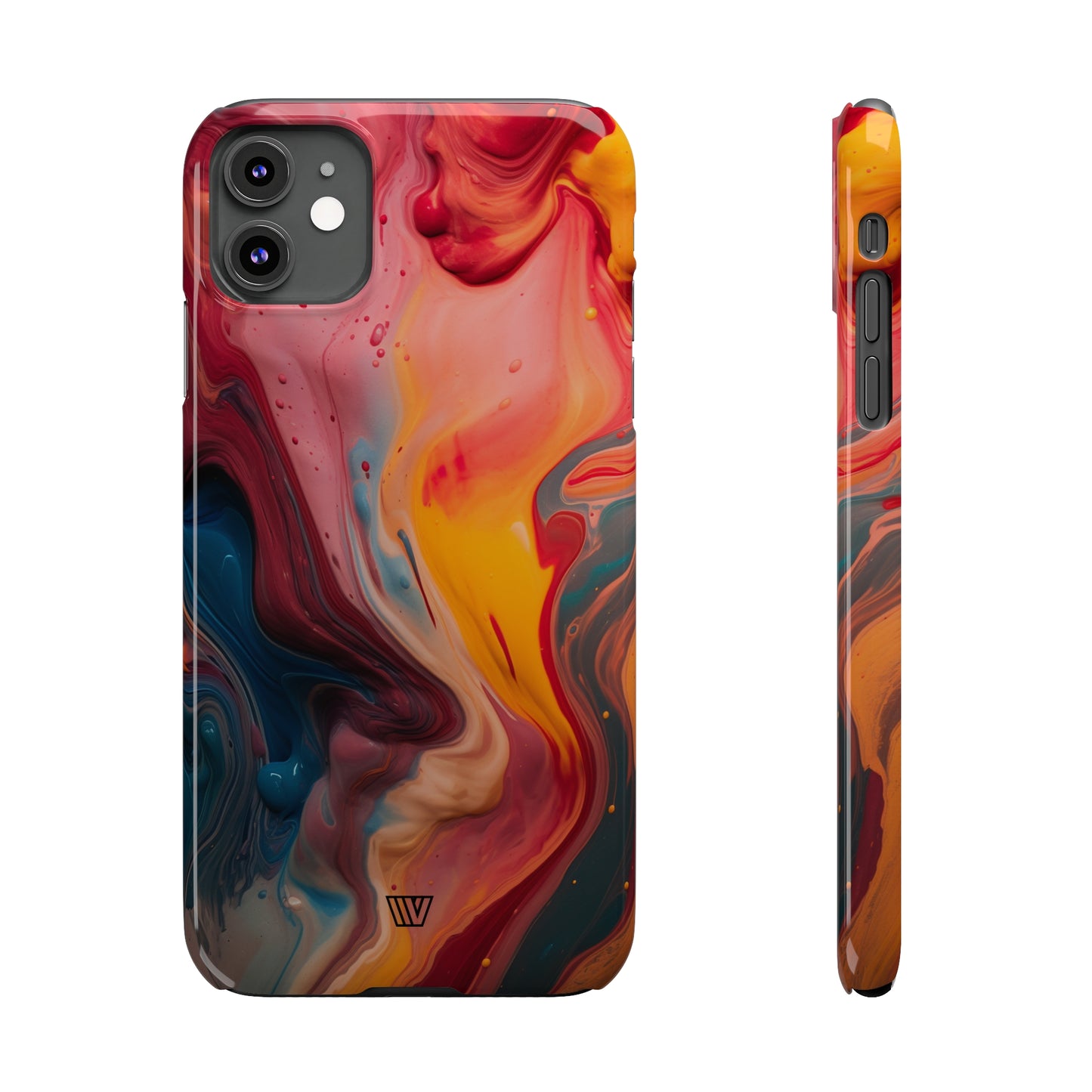 RED ORANGE BLUE SWIRL | Slim iPhone Case - Trovvve