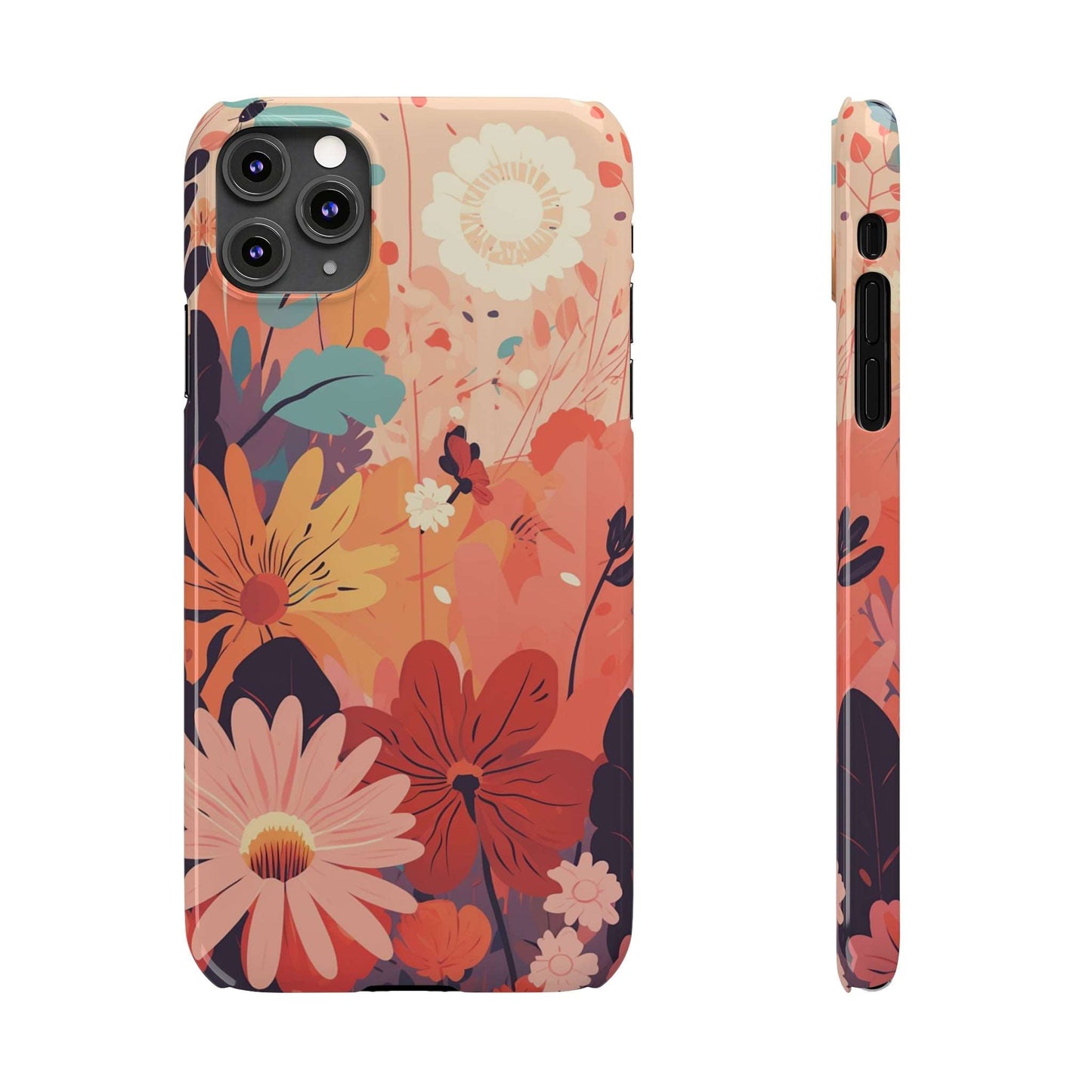 Bright Sunset Flowers | Slim iPhone Case - Trovvve