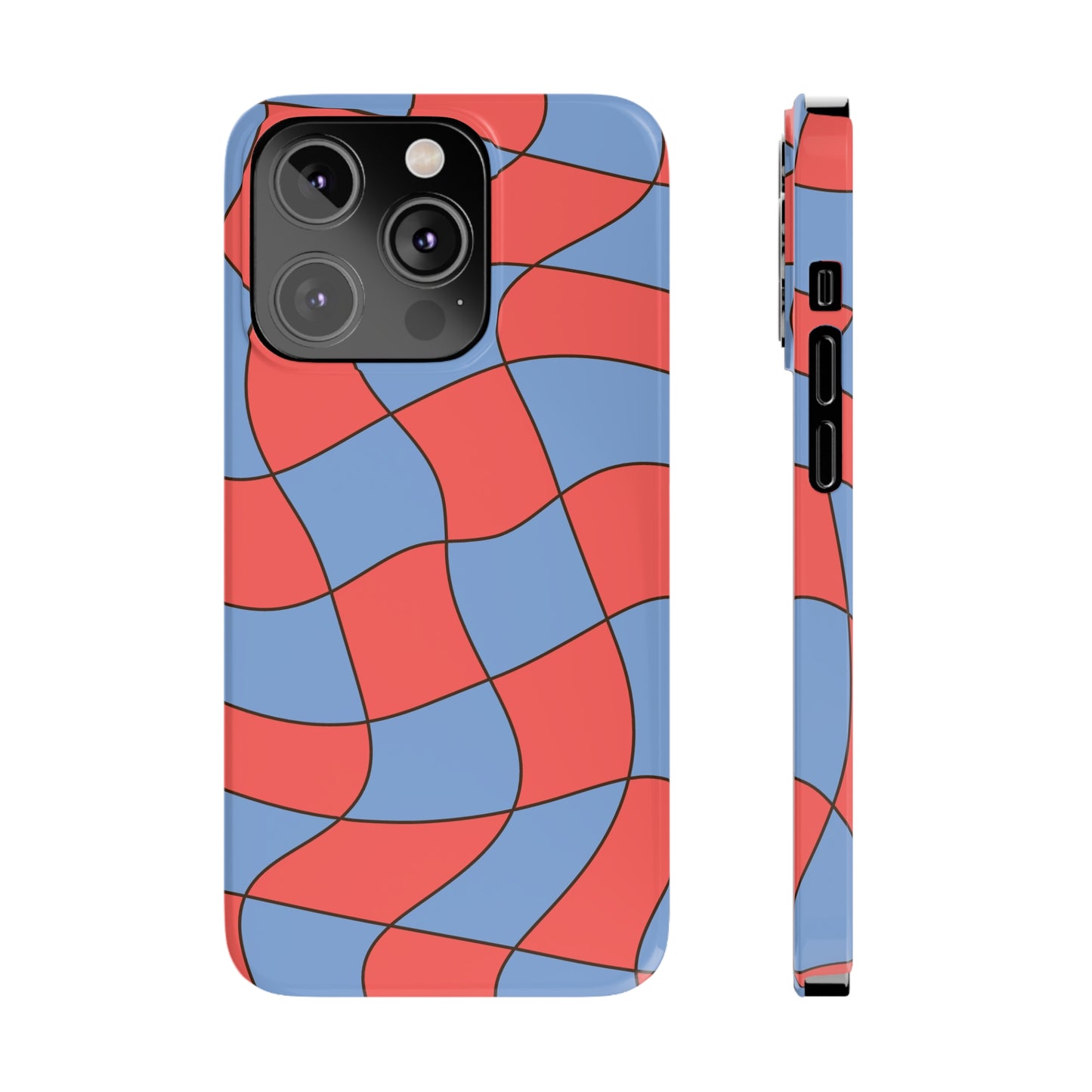 RETRO WAVY CHECKERBOARD | Slim iPhone Case - Trovvve