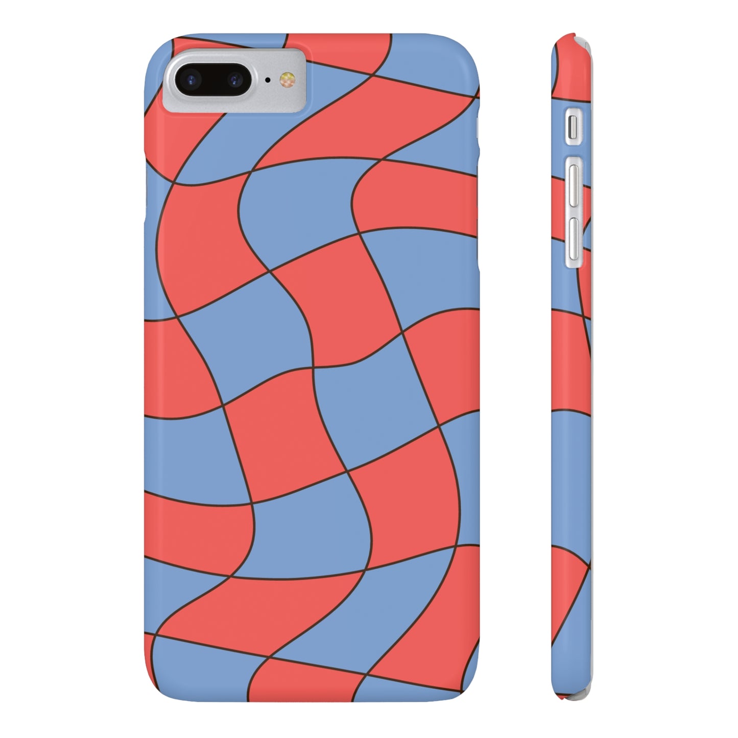 RETRO WAVY CHECKERBOARD | Slim iPhone Case - Trovvve