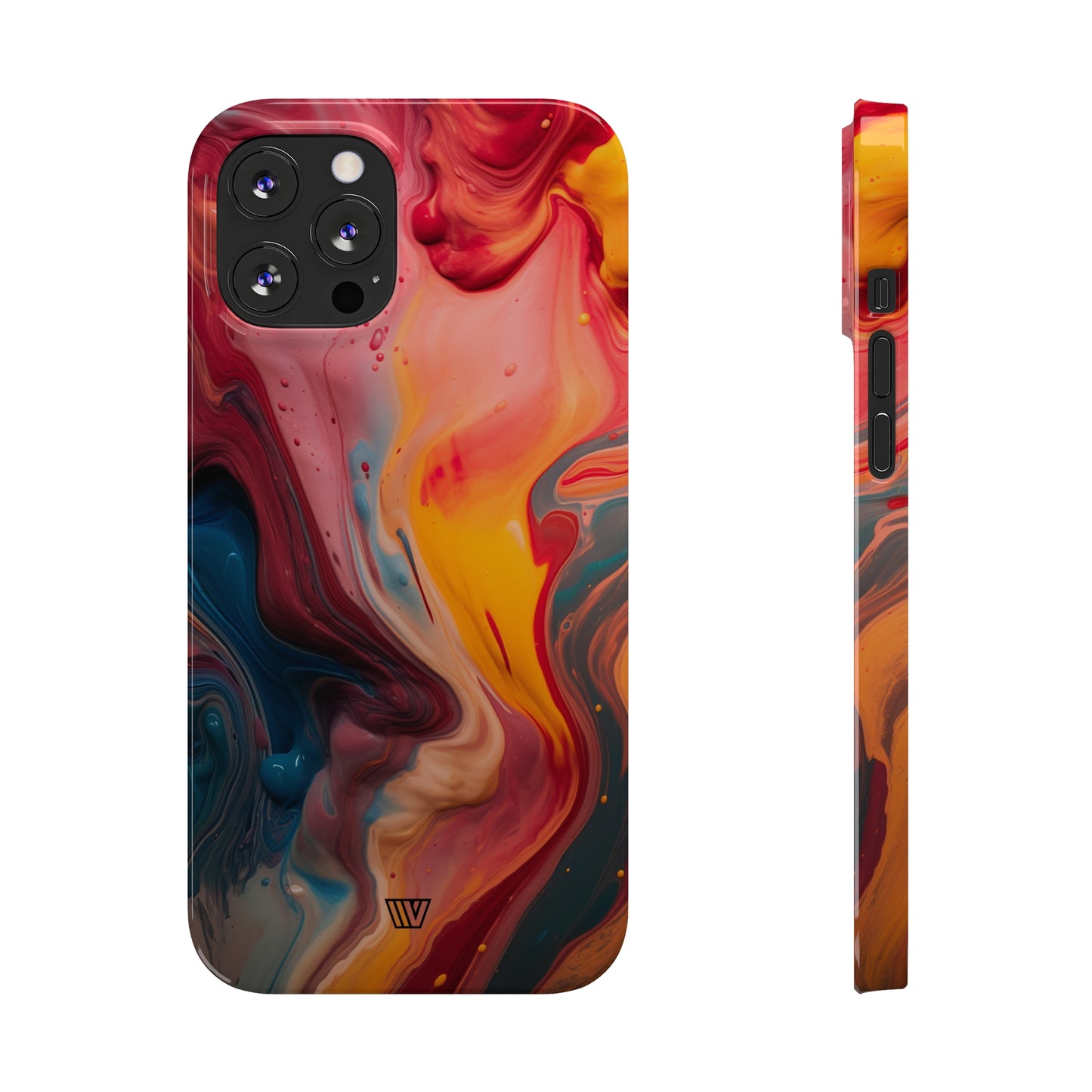 RED ORANGE BLUE SWIRL | Slim iPhone Case - Trovvve