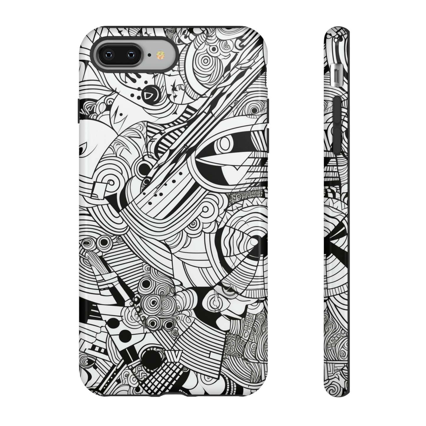 B&W ABSTRACT DOODLE | Tough Phone Case - Trovvve