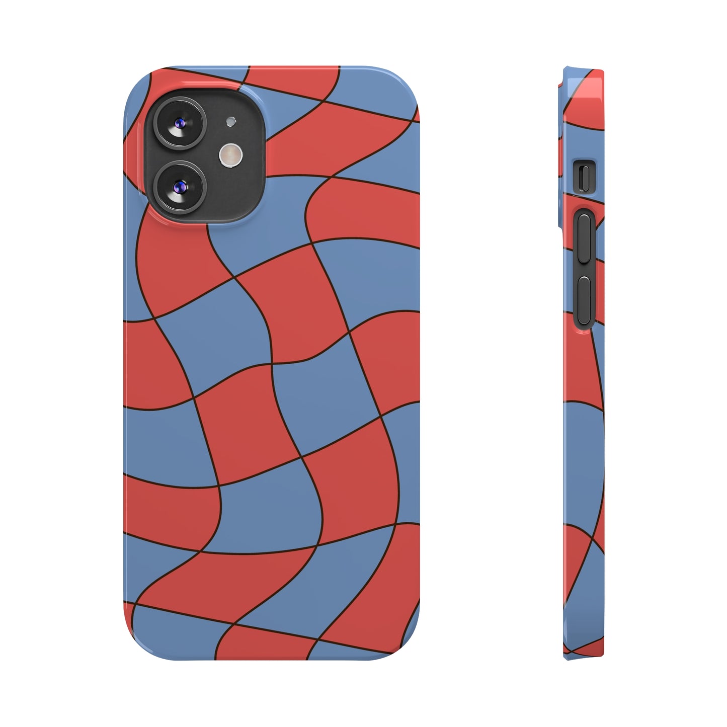 RETRO WAVY CHECKERBOARD | Slim iPhone Case - Trovvve